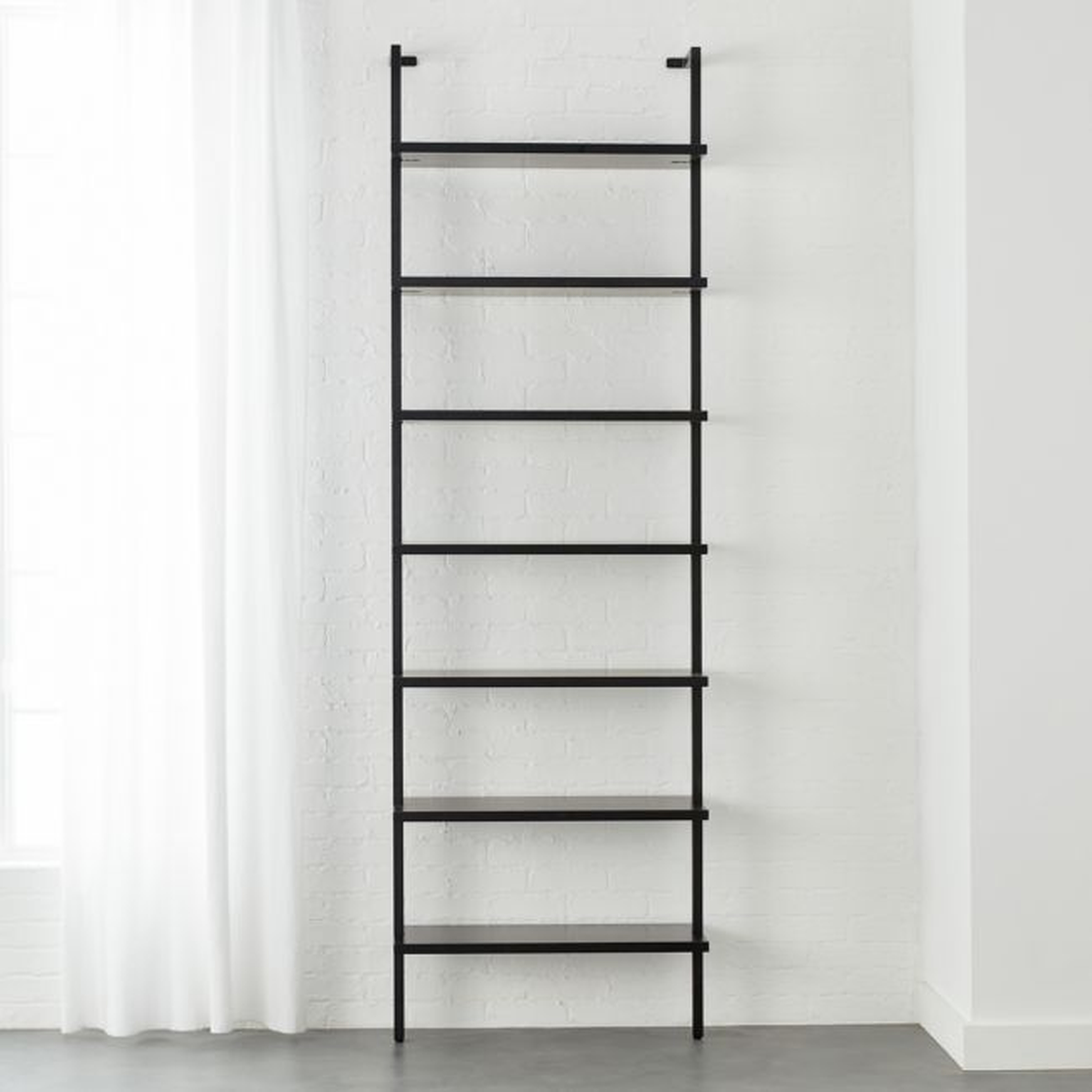 Stairway 96" Black Metal Wall Mount Bookcase - CB2