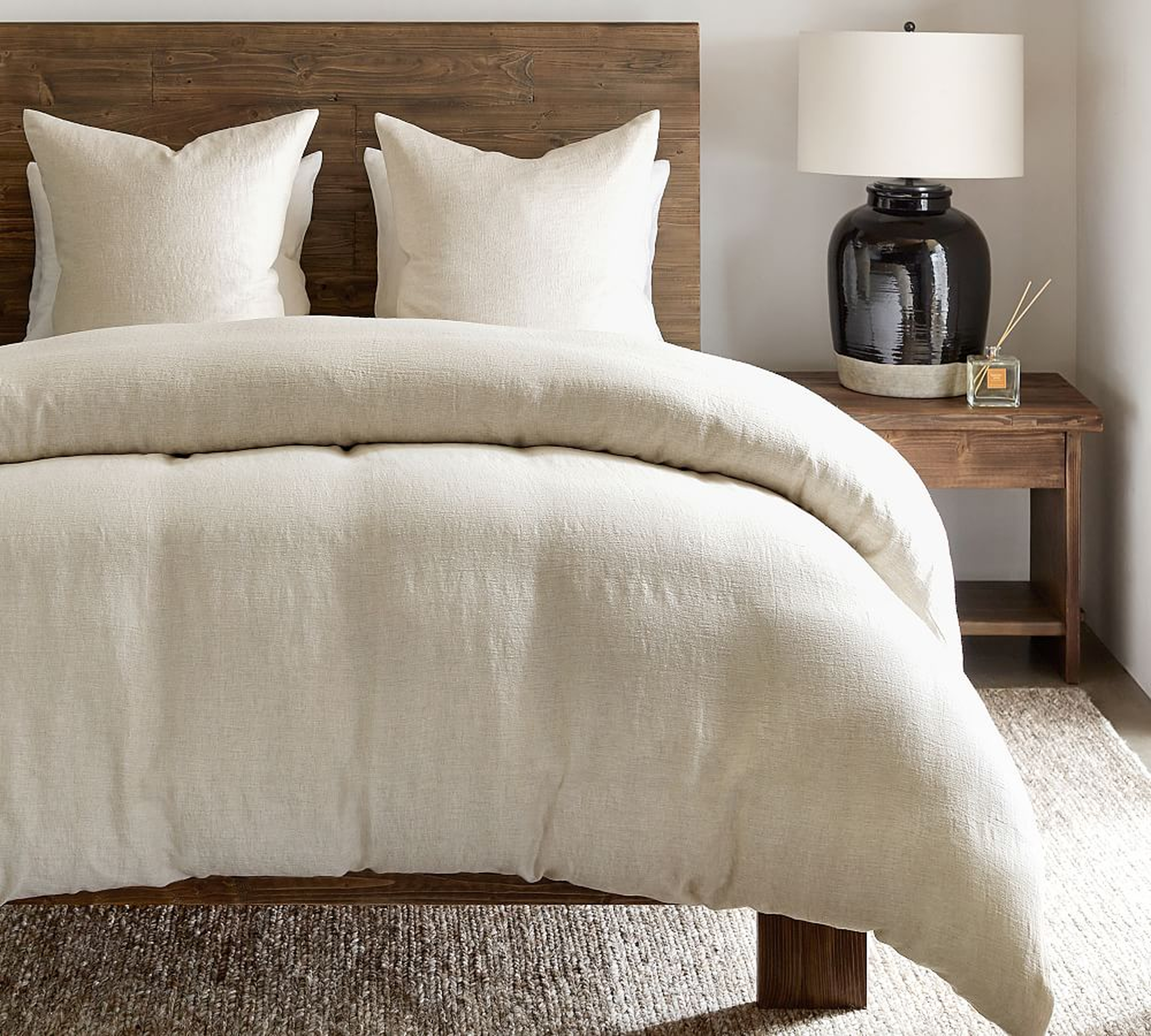 Flax Willow Linen/Cotton Twill Duvet Cover, King/Cal. King - Pottery Barn