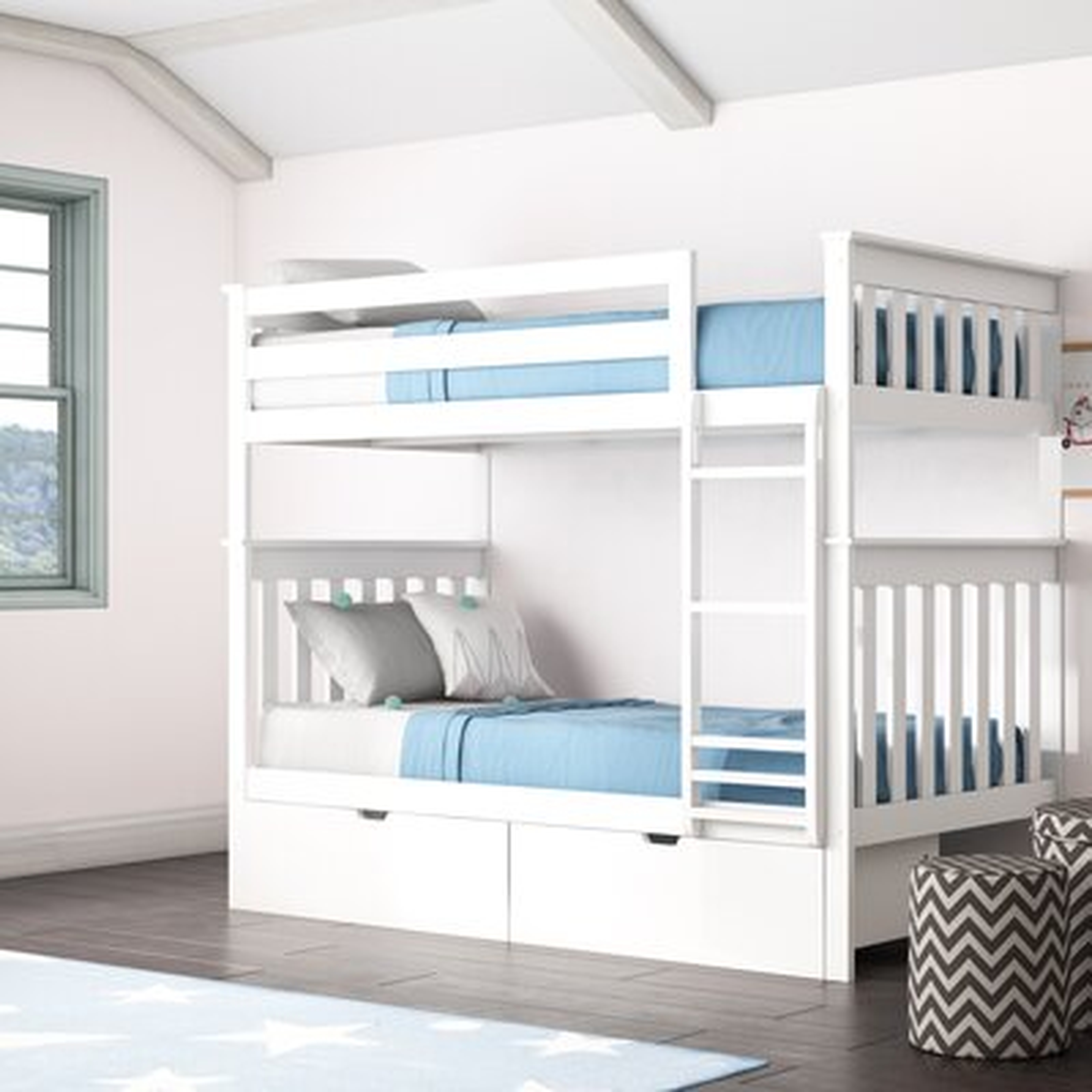 Absecon Twin Over Twin Solid Wood Standard Bunk Bed by Mack & Milo™ - Wayfair