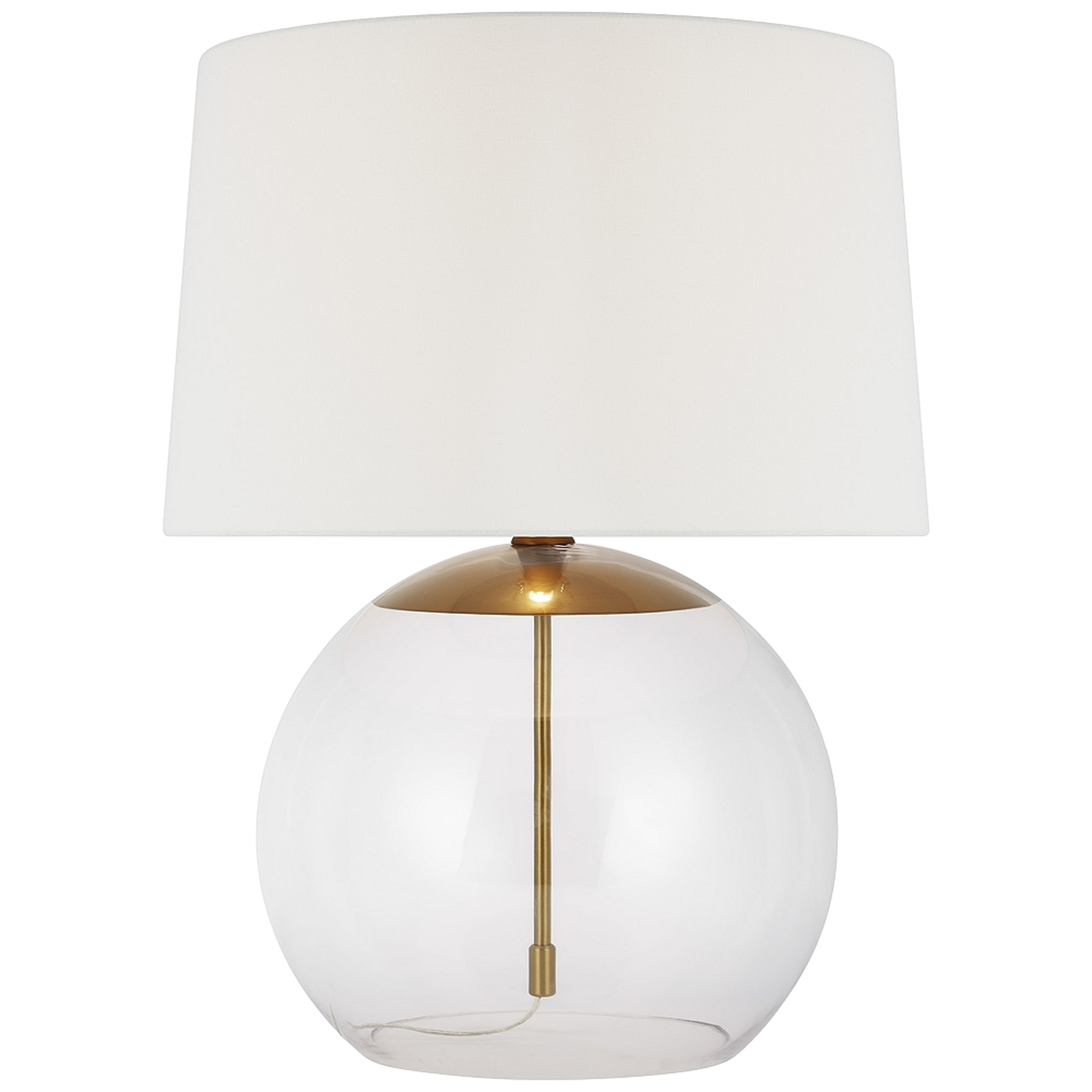 Burnished Brass and Glass Round LED Table Lamp - Style # 97C99 - Lamps Plus