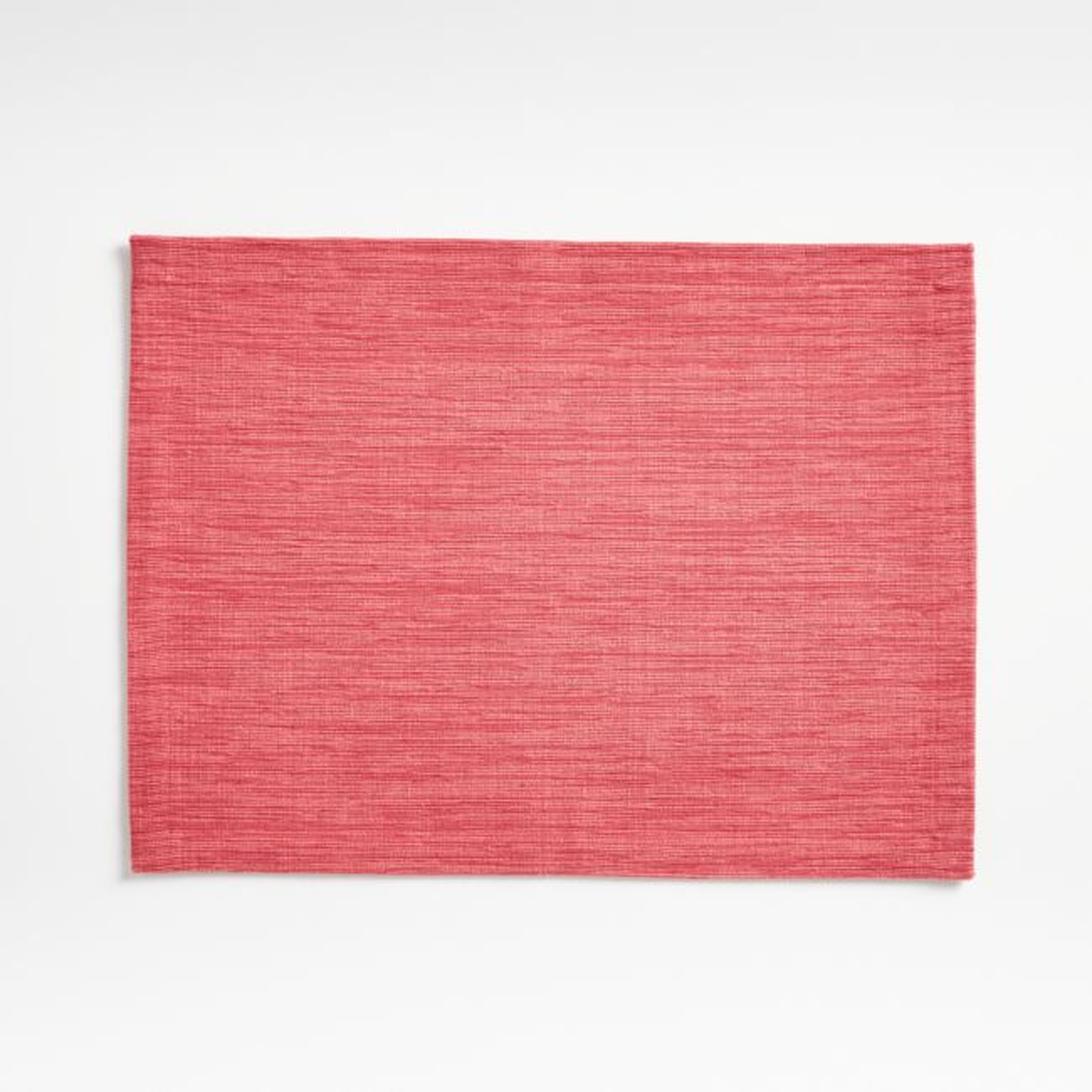 Grasscloth Raspberry Red Cotton Placemat - Crate and Barrel