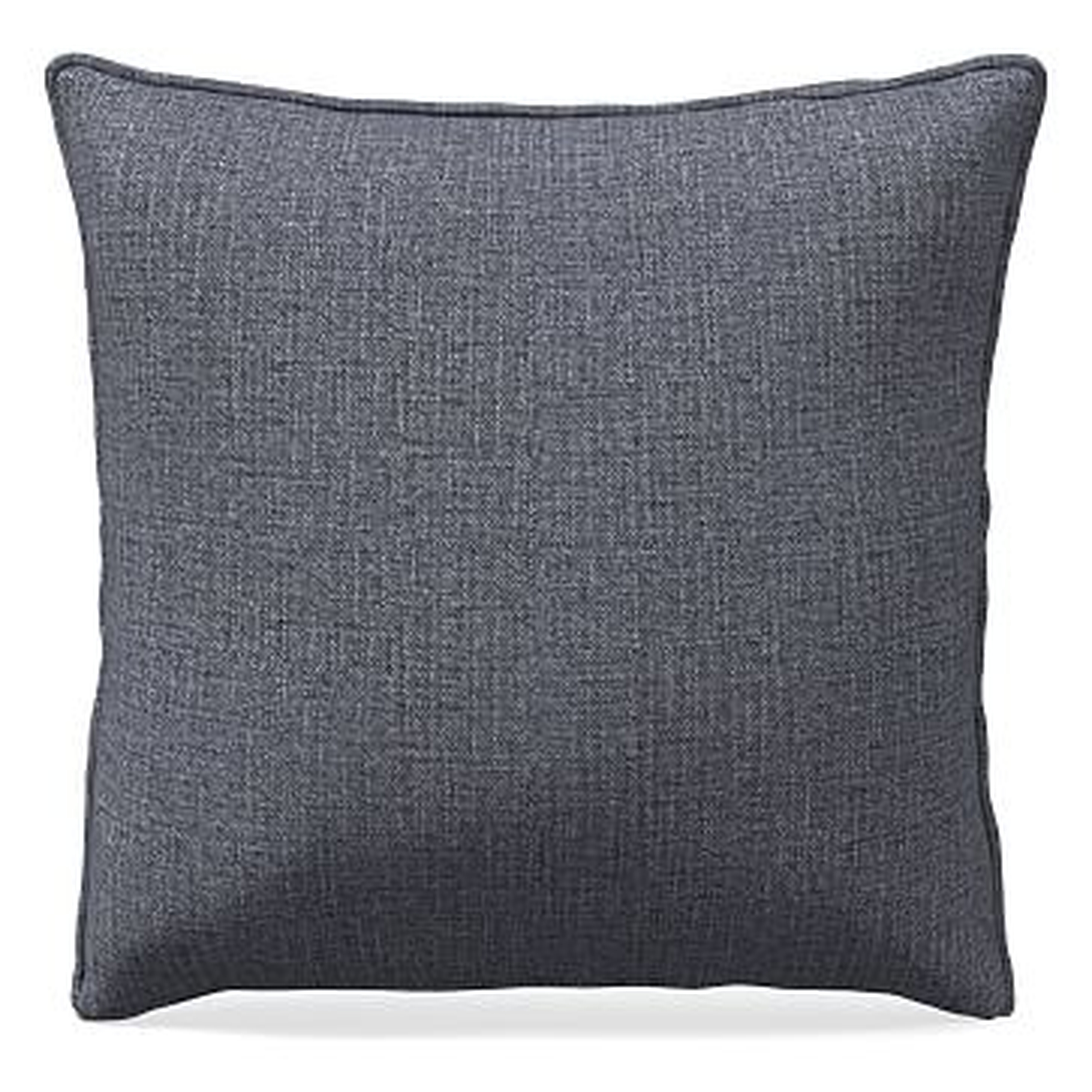 20"x 20" Welt Seam Pillow, N/A, Performance Yarn Dyed Linen Weave, Graphite, N/A - West Elm