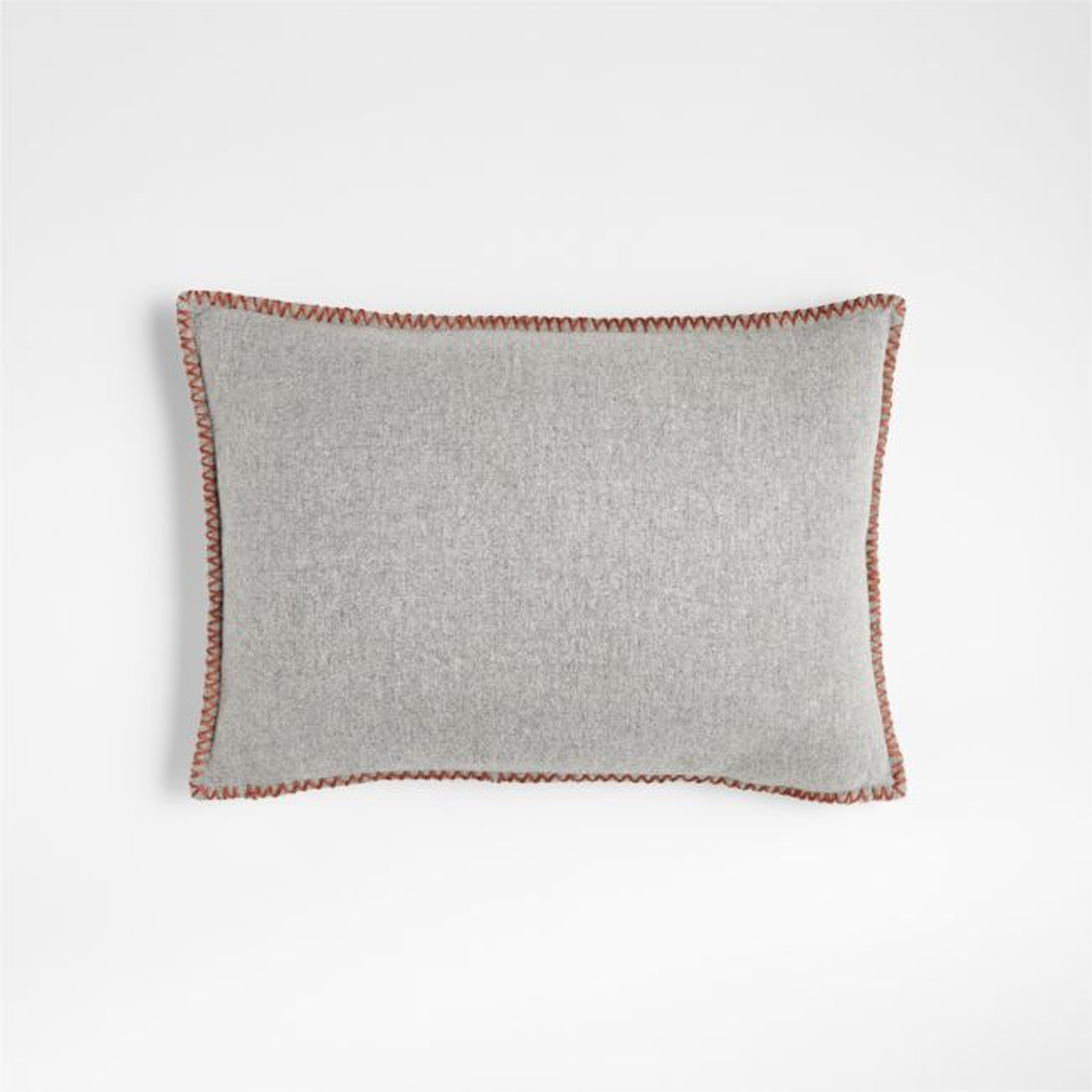 Taloga 22"x15" Grey Pillow Cover with Down-Alternative Insert - Crate and Barrel