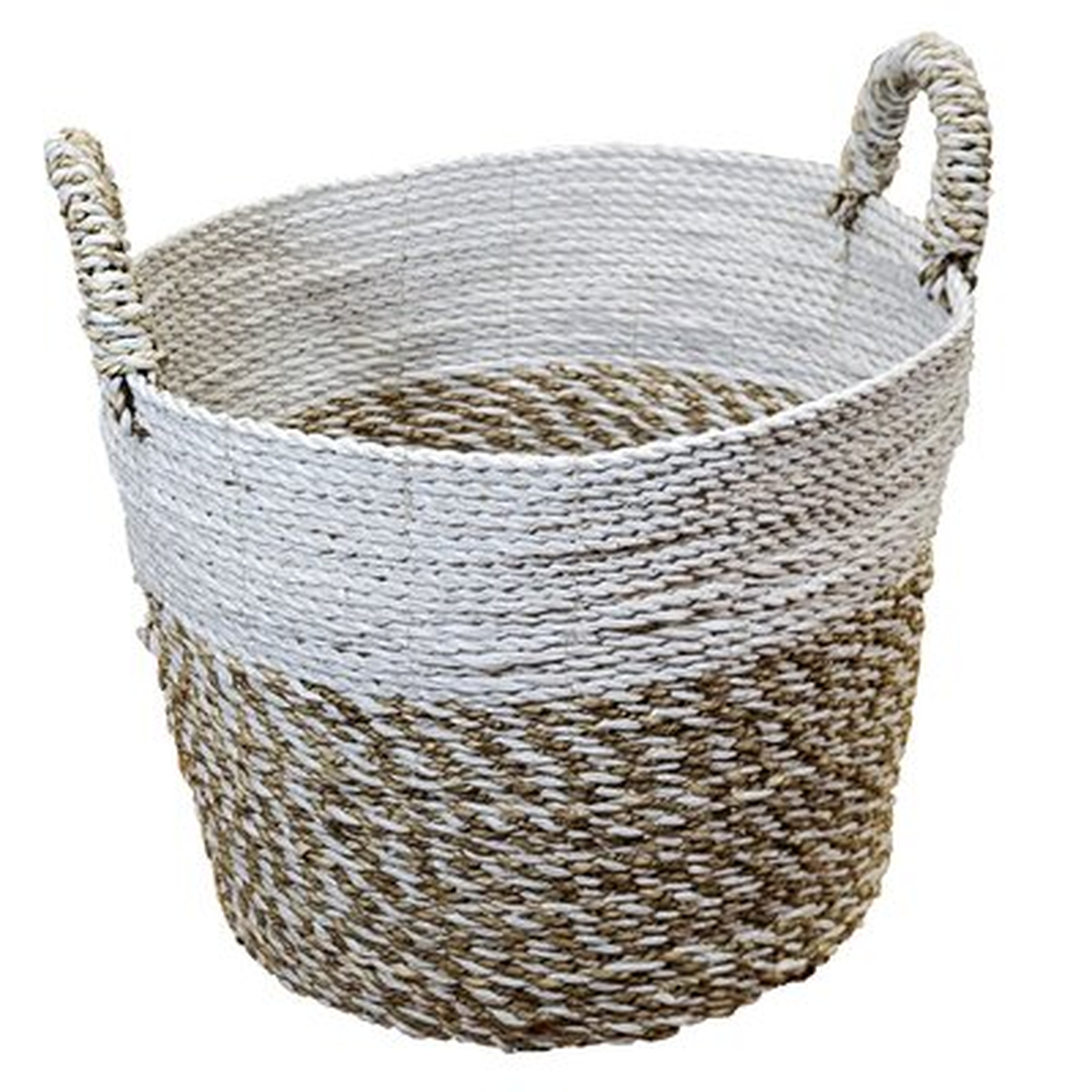 Handwoven Seagrass & Raffia Wicker/Rattan Basket - Wayfair