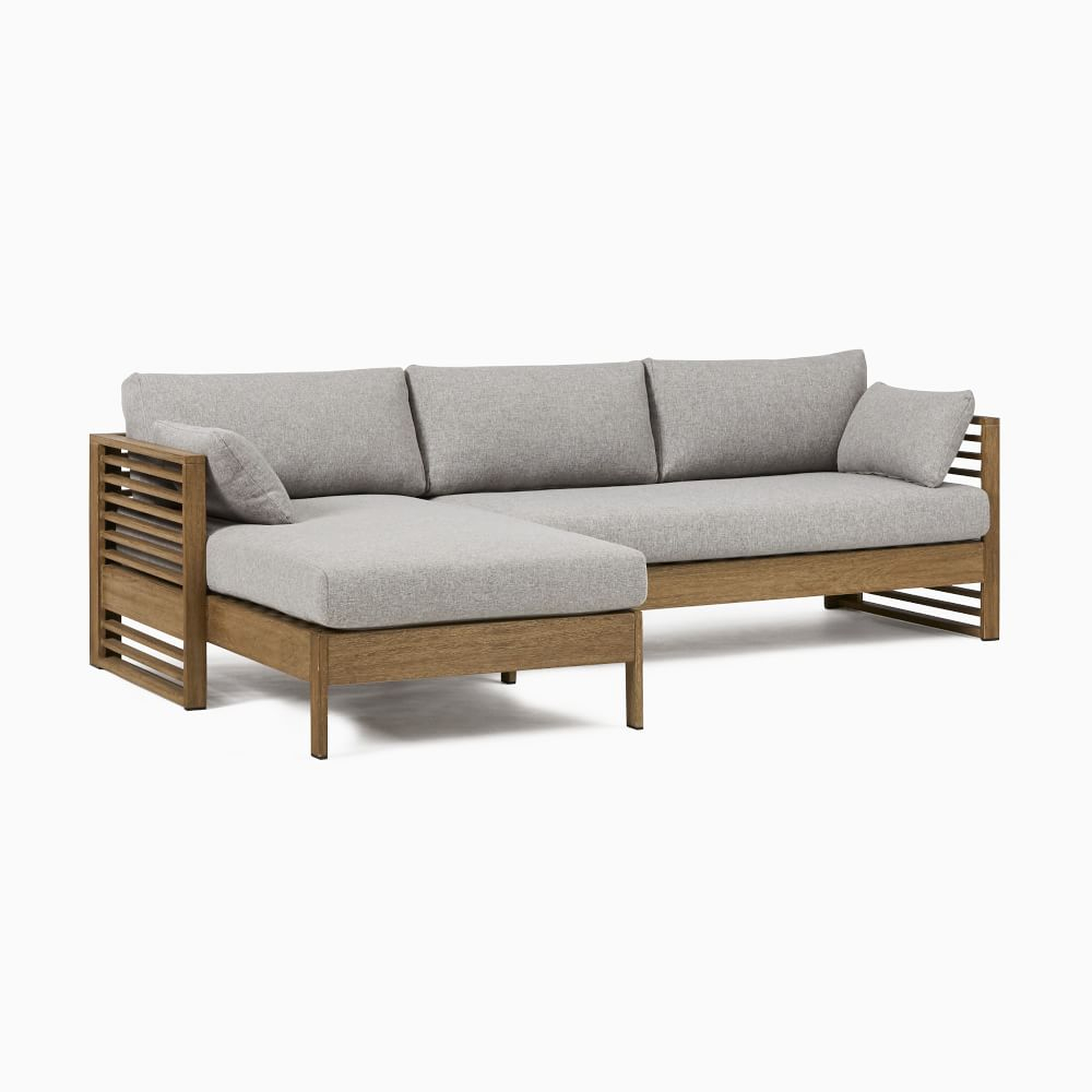 Santa Fe Slatted Outdoor 95 in 2-Piece Chaise Sectional, Driftwood - West Elm
