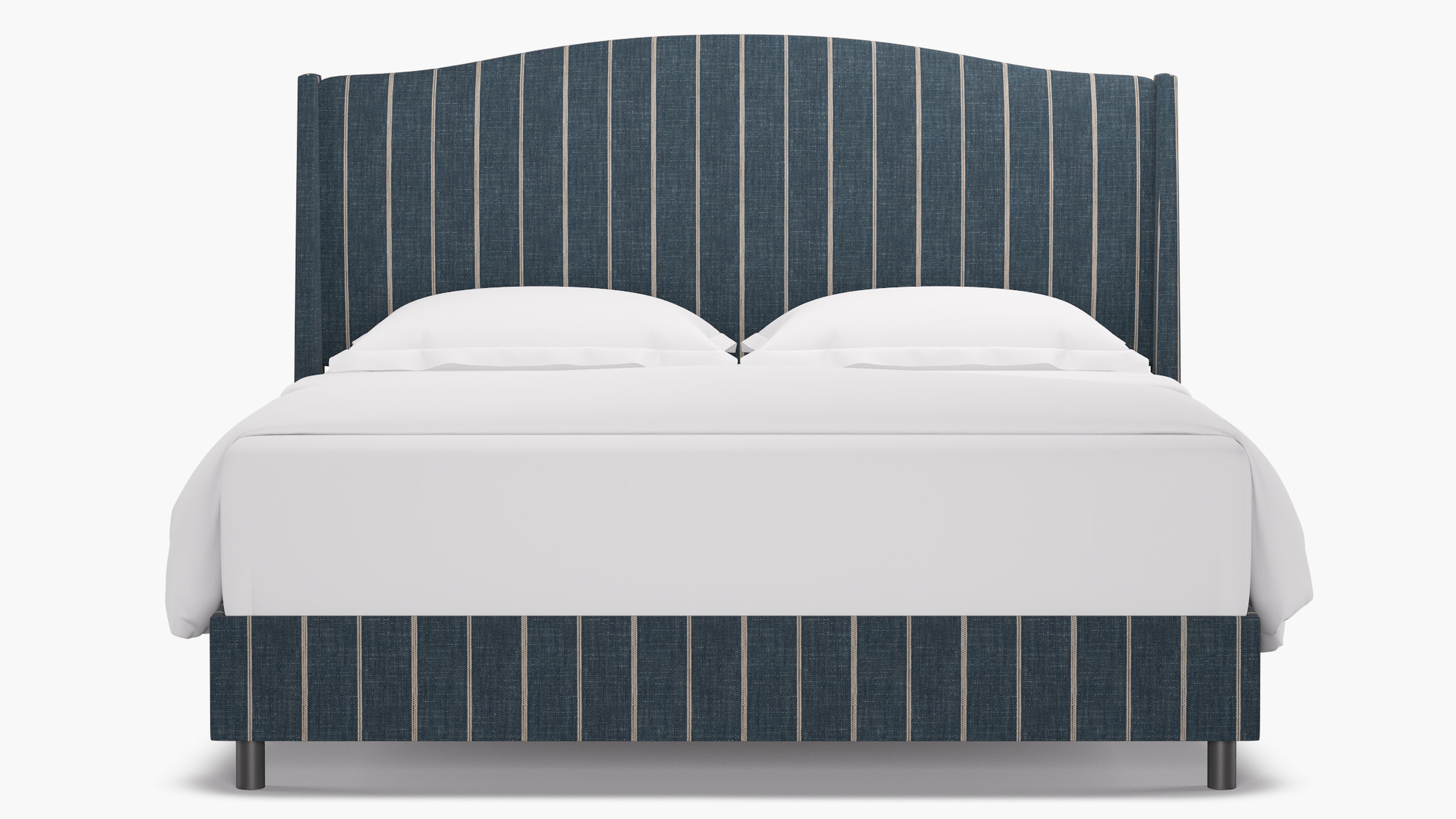 Classic Wingback Bed, Indigo Fritz, King - The Inside