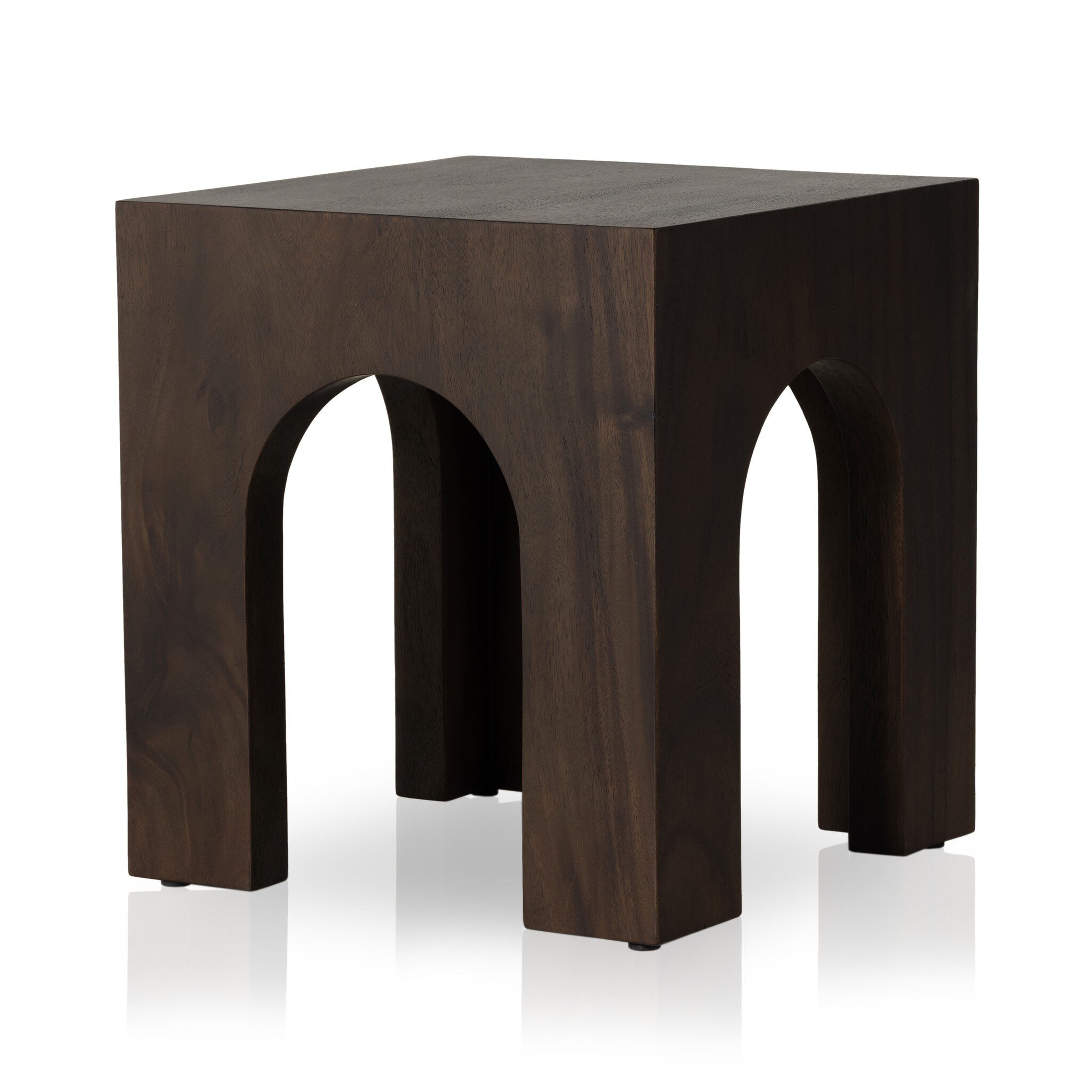 Fausto End Table - Smoked Guanacaste - Four Hands