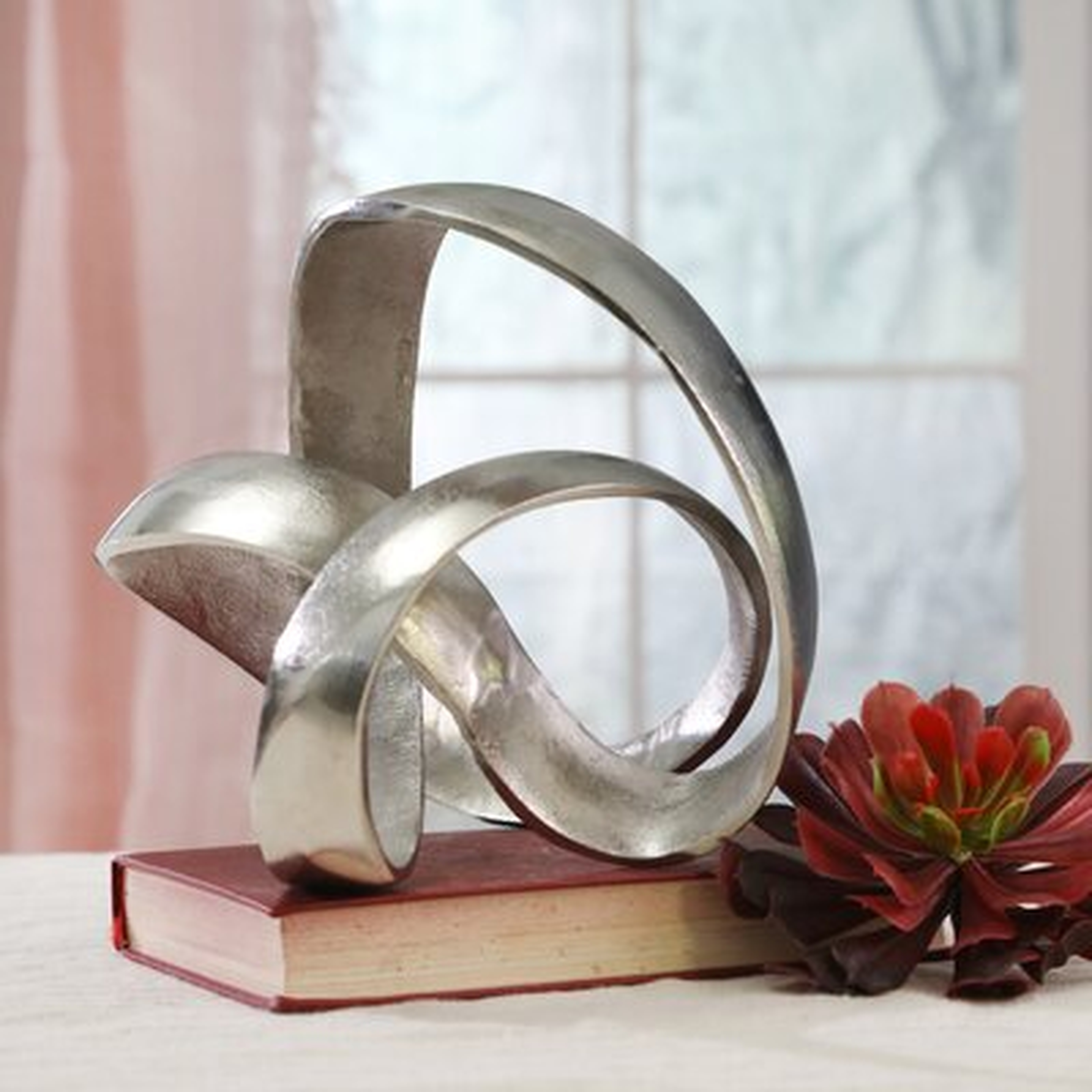 Samara 7" Metal Knot Sculpture - Contemporary Abstract Knotted Metallic Table Decor - Elegant Home Decor - Wayfair