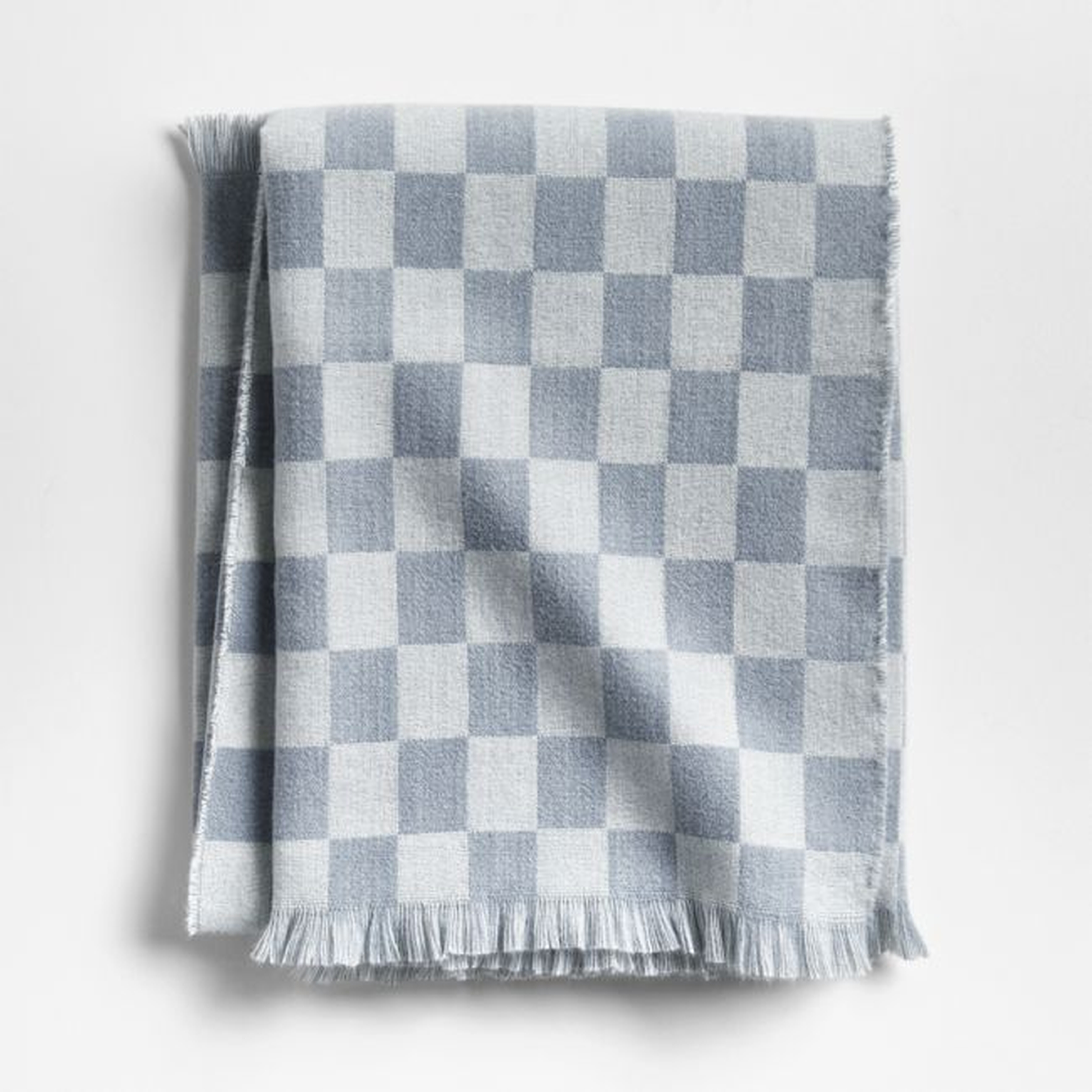 Cloudy Blue Checkmate Baby Stroller Blanket by Leanne Ford - Crate & Kids