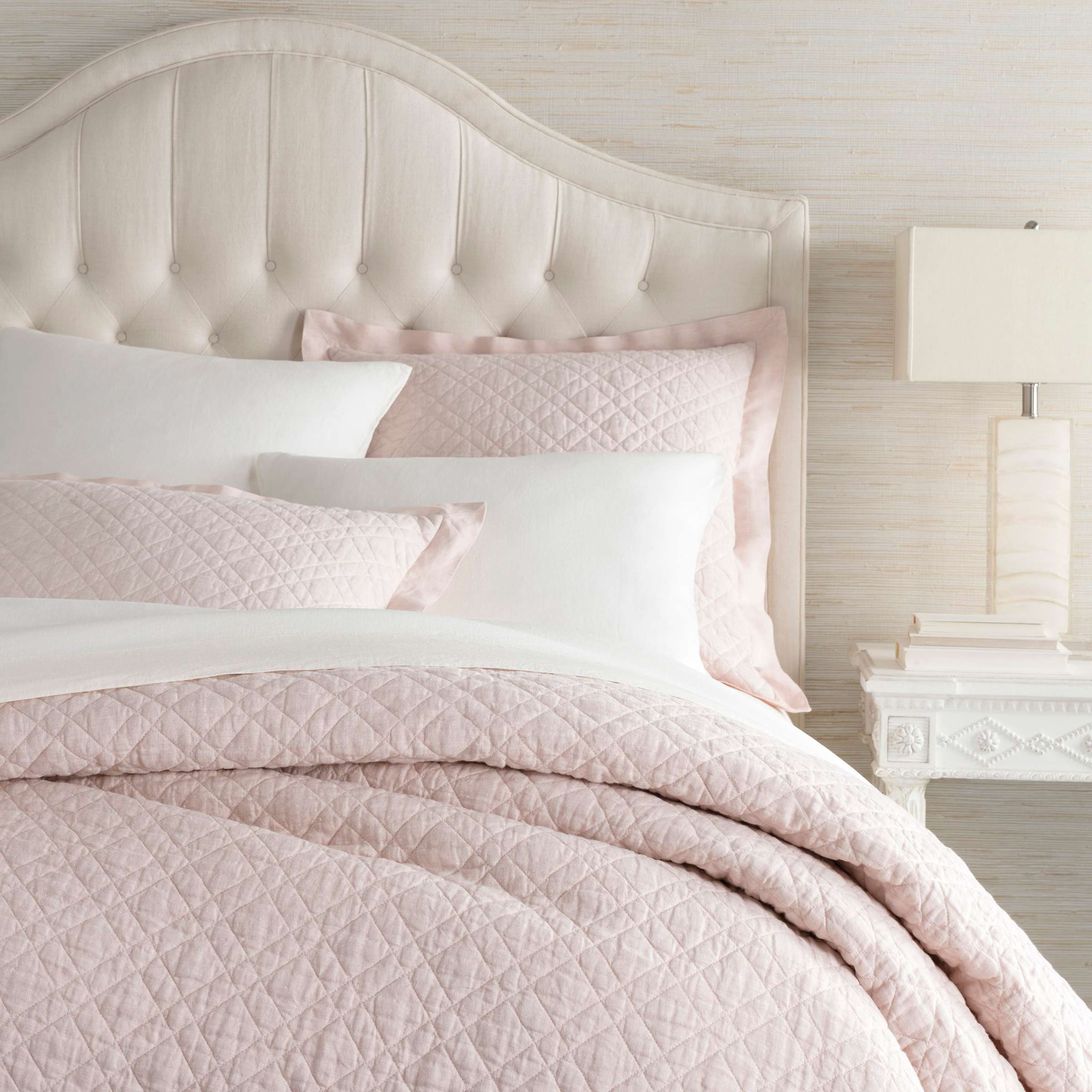Washed Linen Slipper Pink Quilt - Dash and Albert