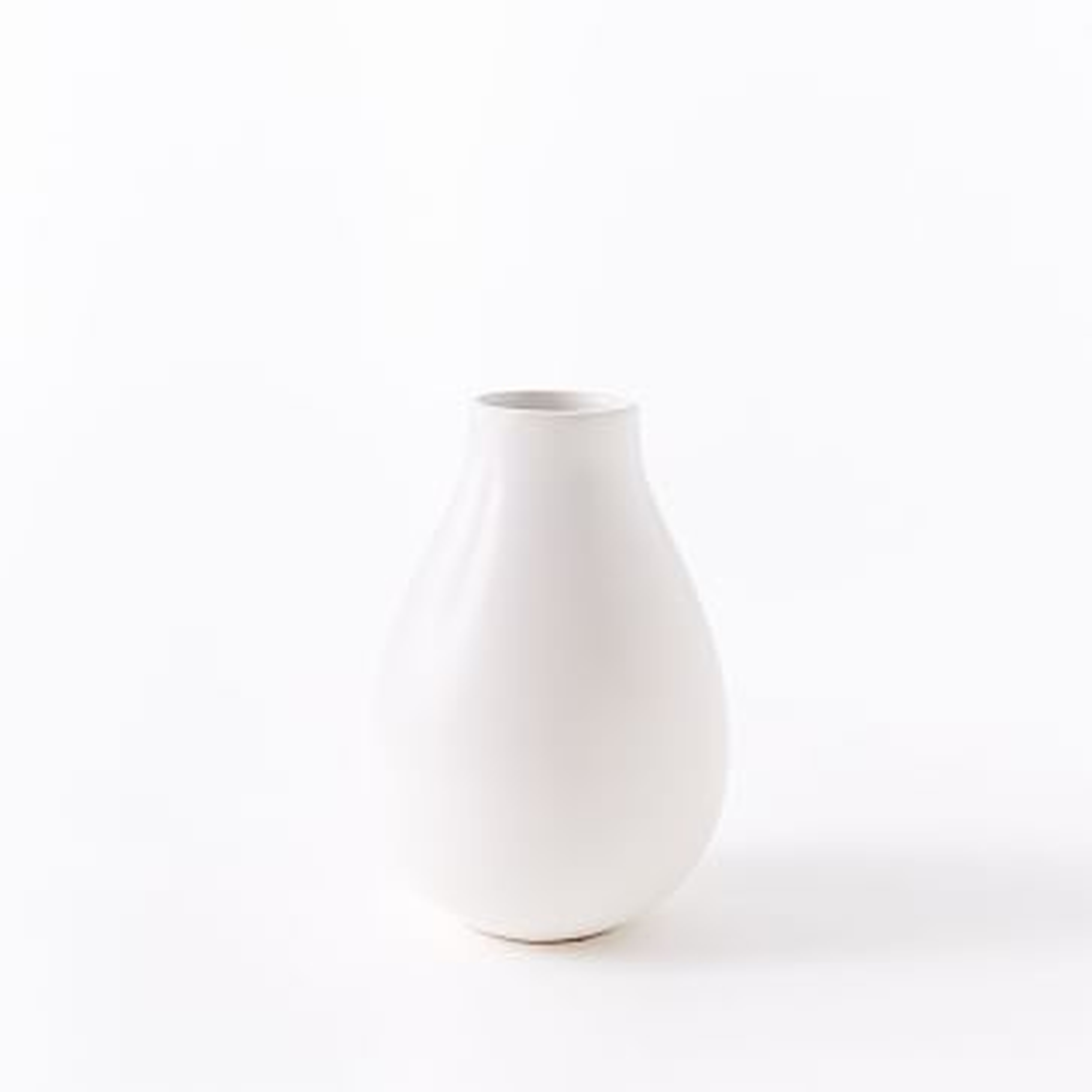 Pure White Ceramic Vase, Raindrop - West Elm