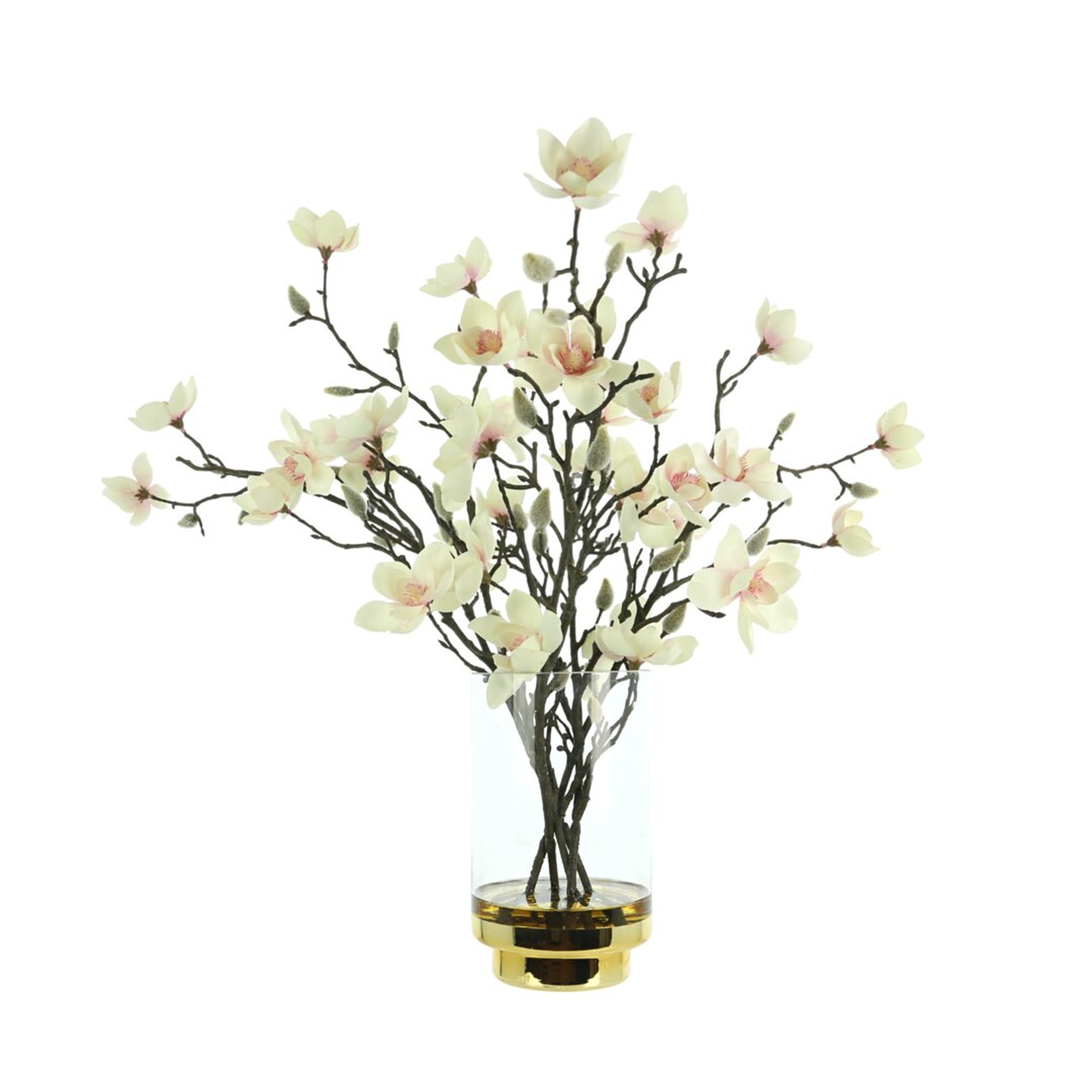 "Creative Displays, Inc. Butterfly Magnolia Floral Arrangement in Vase" - Perigold