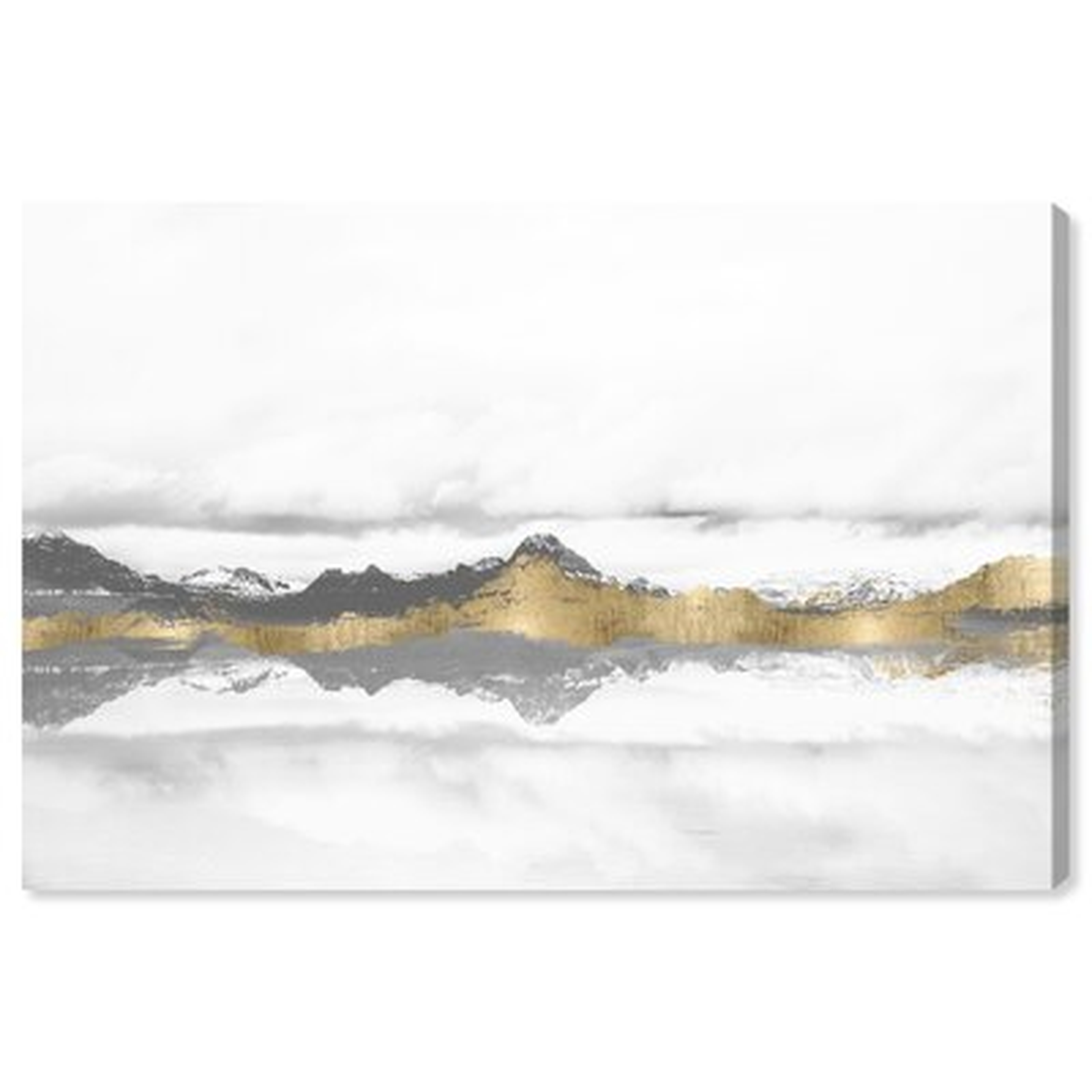 'Abstract Stood Still and Wondered Gold Mountains' - Wrapped Canvas Graphic Art Print - Wayfair