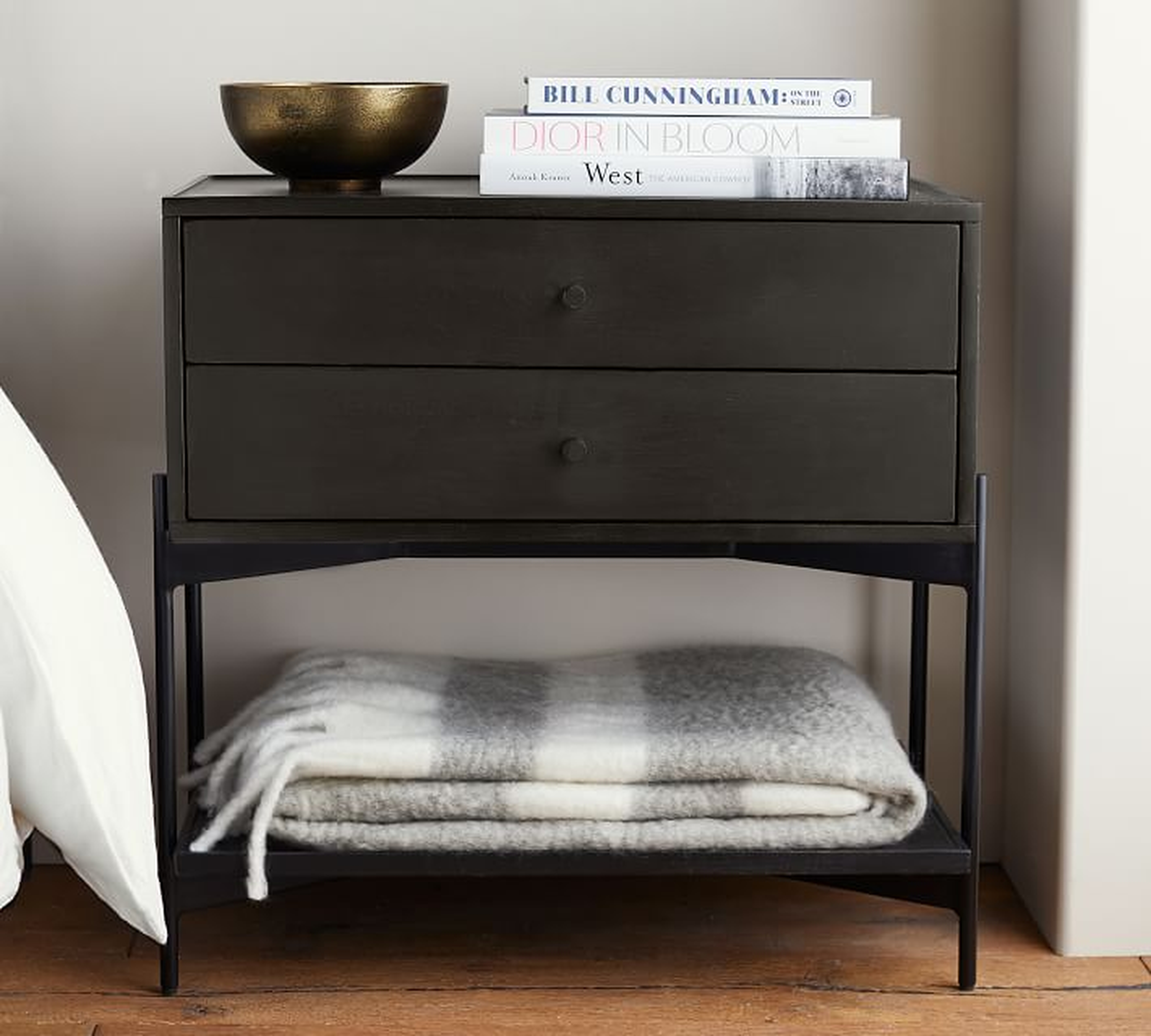 Warren Nightstand, Warm Black, 28" - Pottery Barn