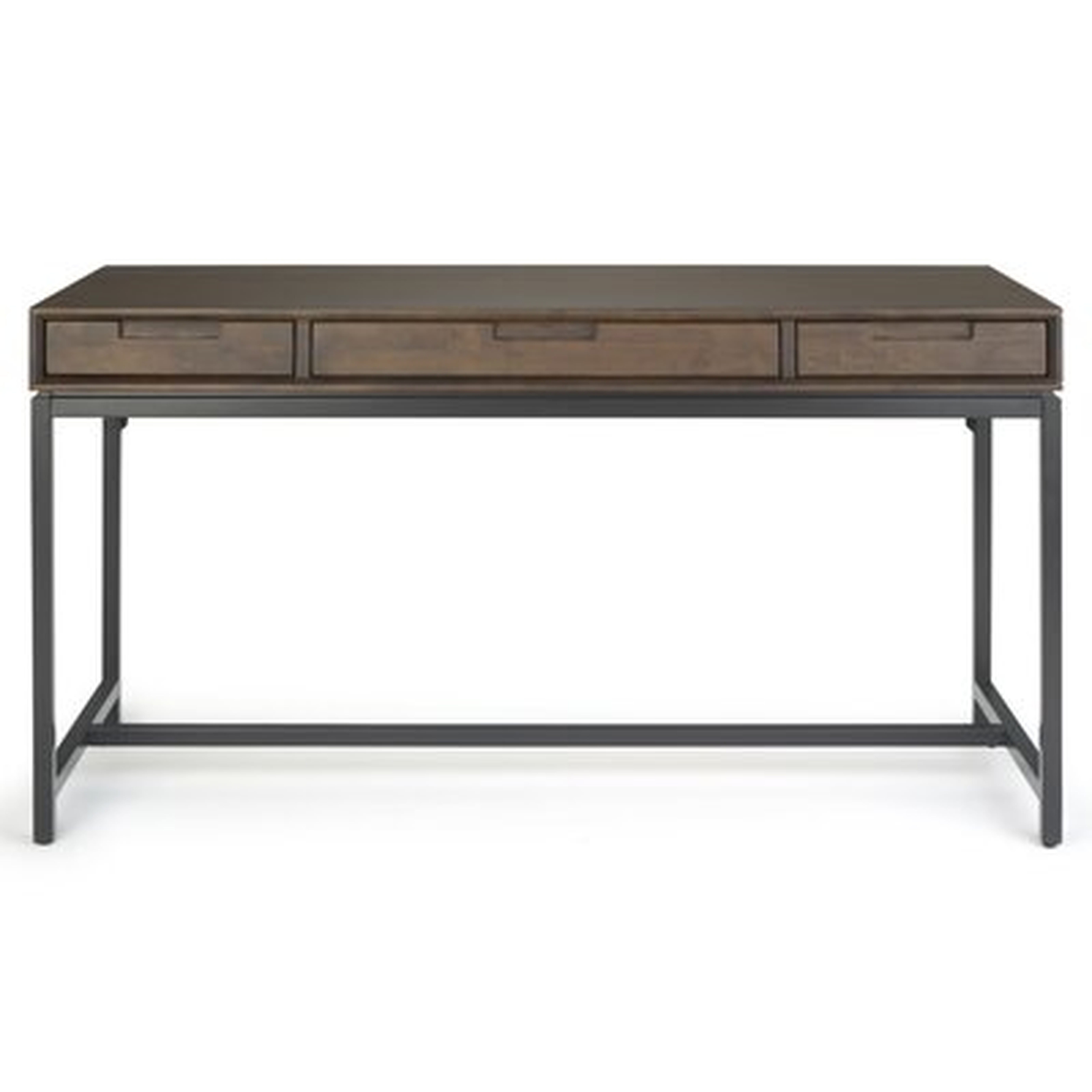 Bertello Solid Wood Desk, Walnut Brown - Wayfair