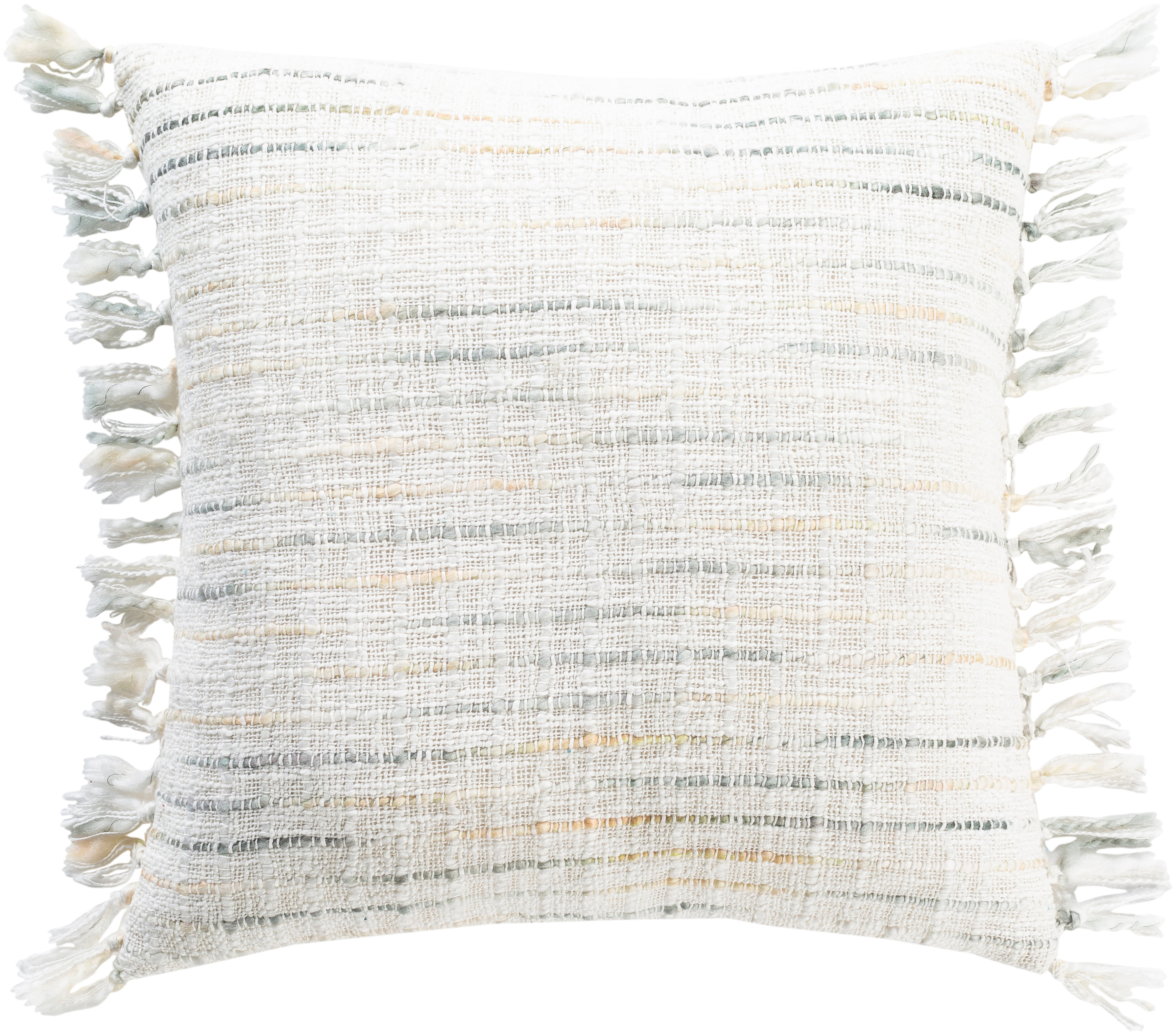 Saugatuck Pillow, White & Sage, 18" x 18" - Surya