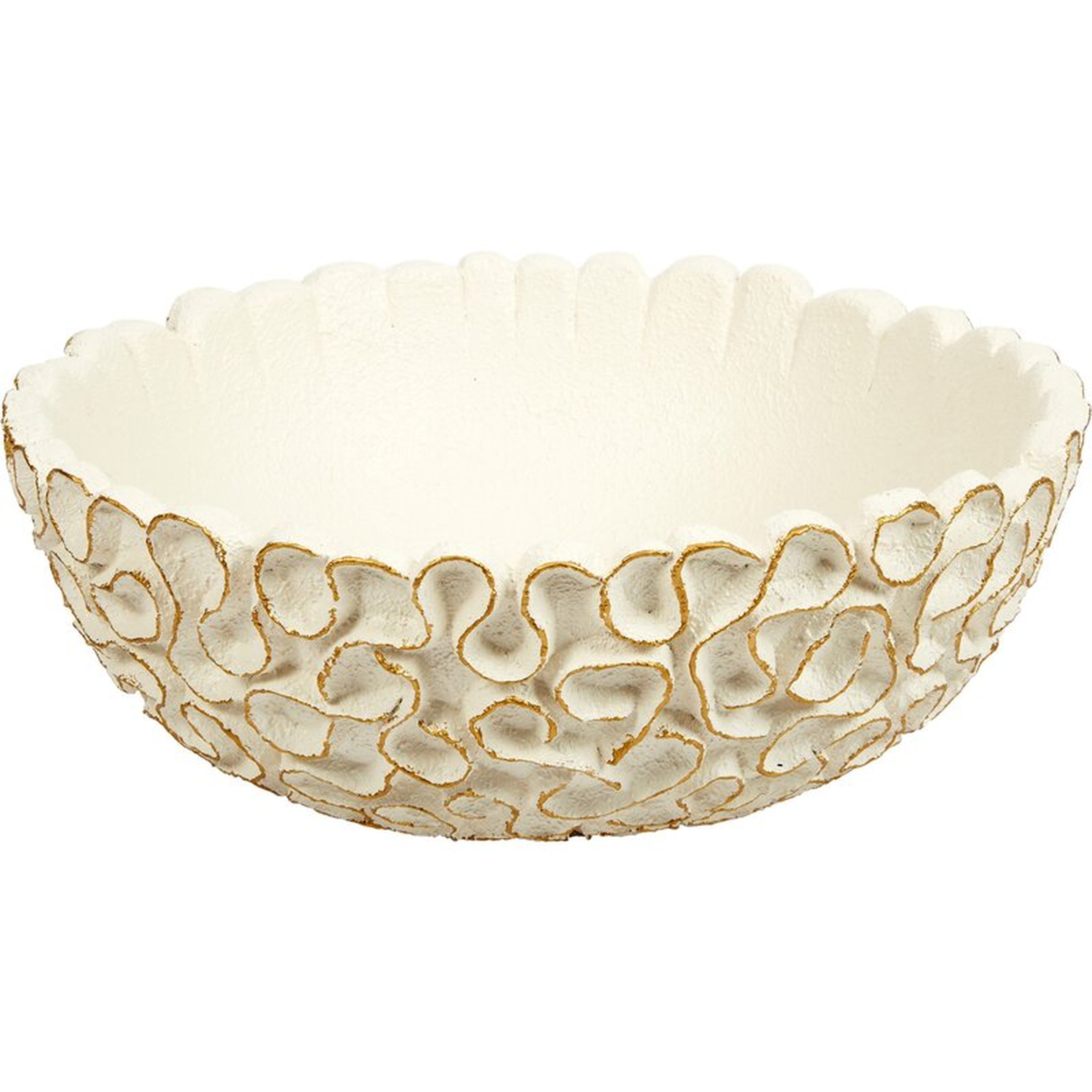 Old World Design Resin Decorative Bowl in White - Perigold