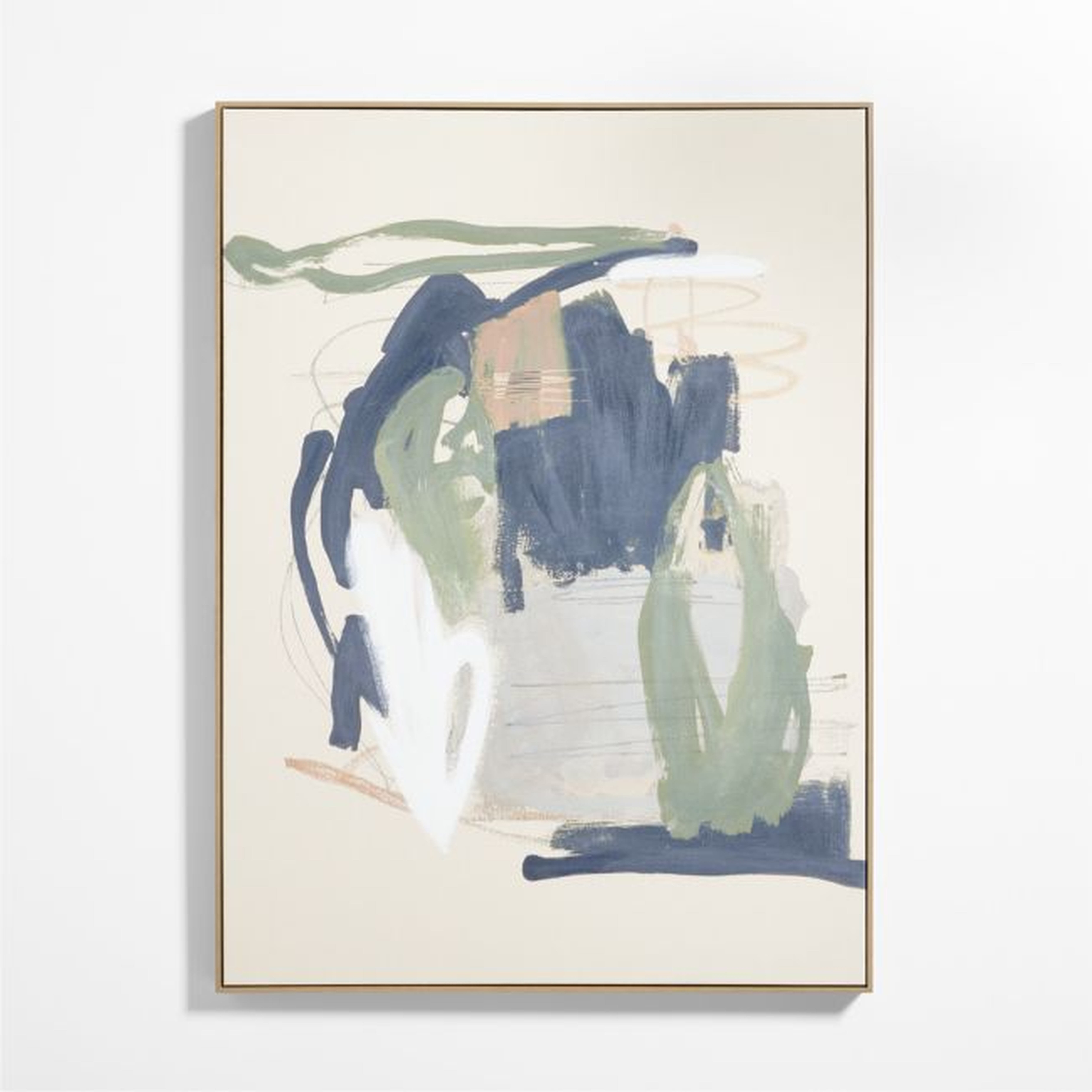 "Sage Advice" Framed Light Green Wall Art Print 45"x61" by April Sanders - Crate and Barrel