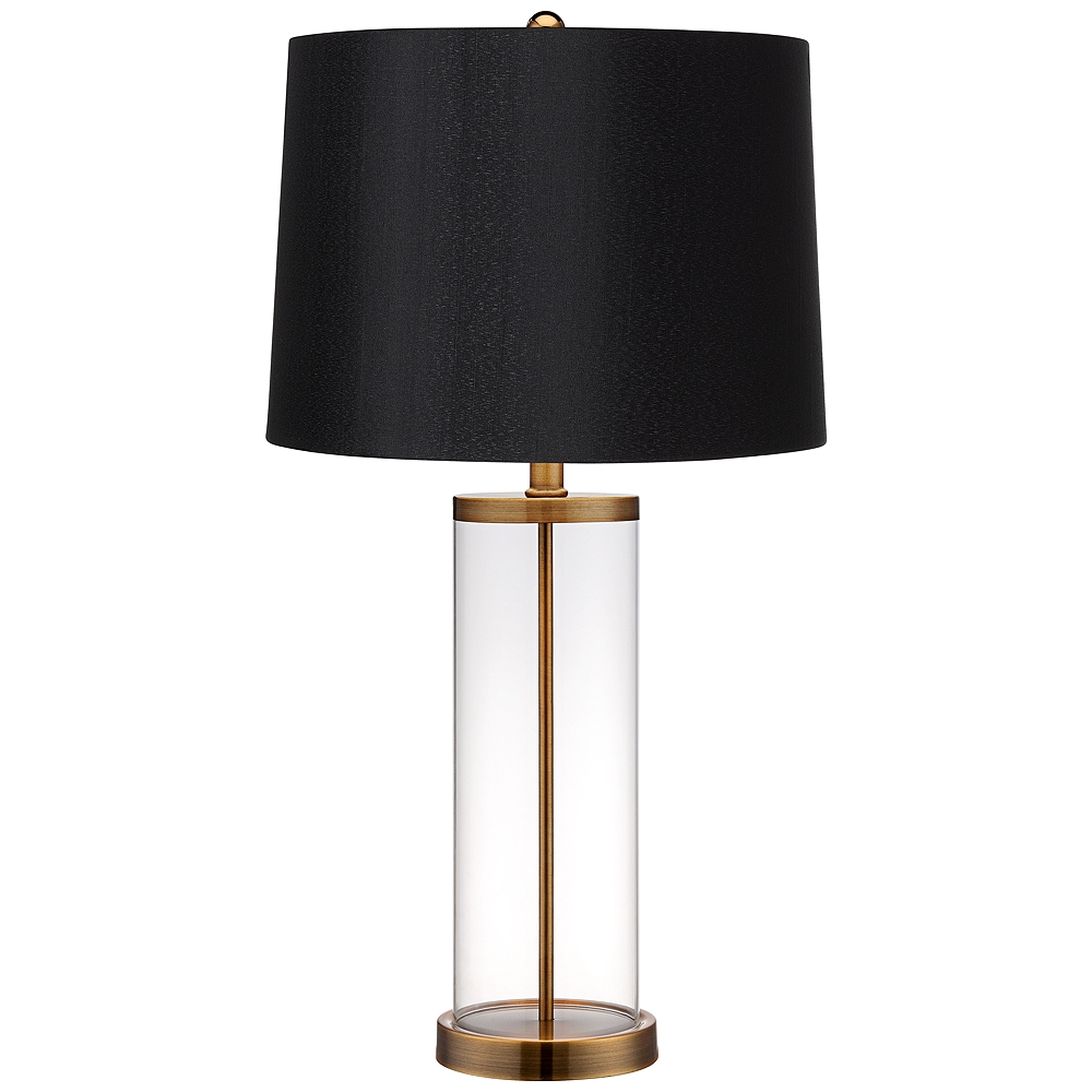 Glass and Gold Cylinder Fillable Table Lamp with Black Shade - Style # 91T48 - Lamps Plus