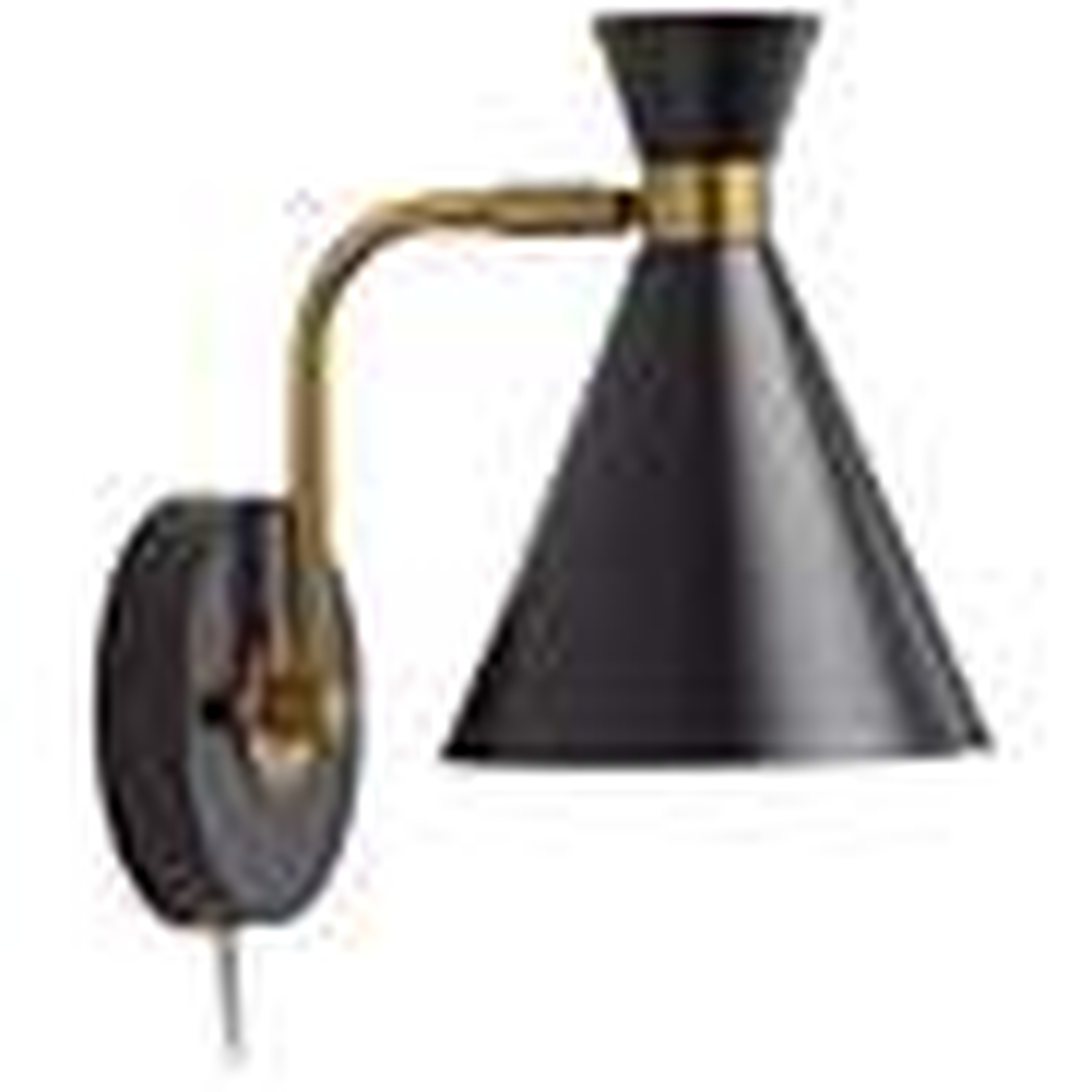Venice Matte Black Down Cone Pin-up Wall Lamp - Lamps Plus