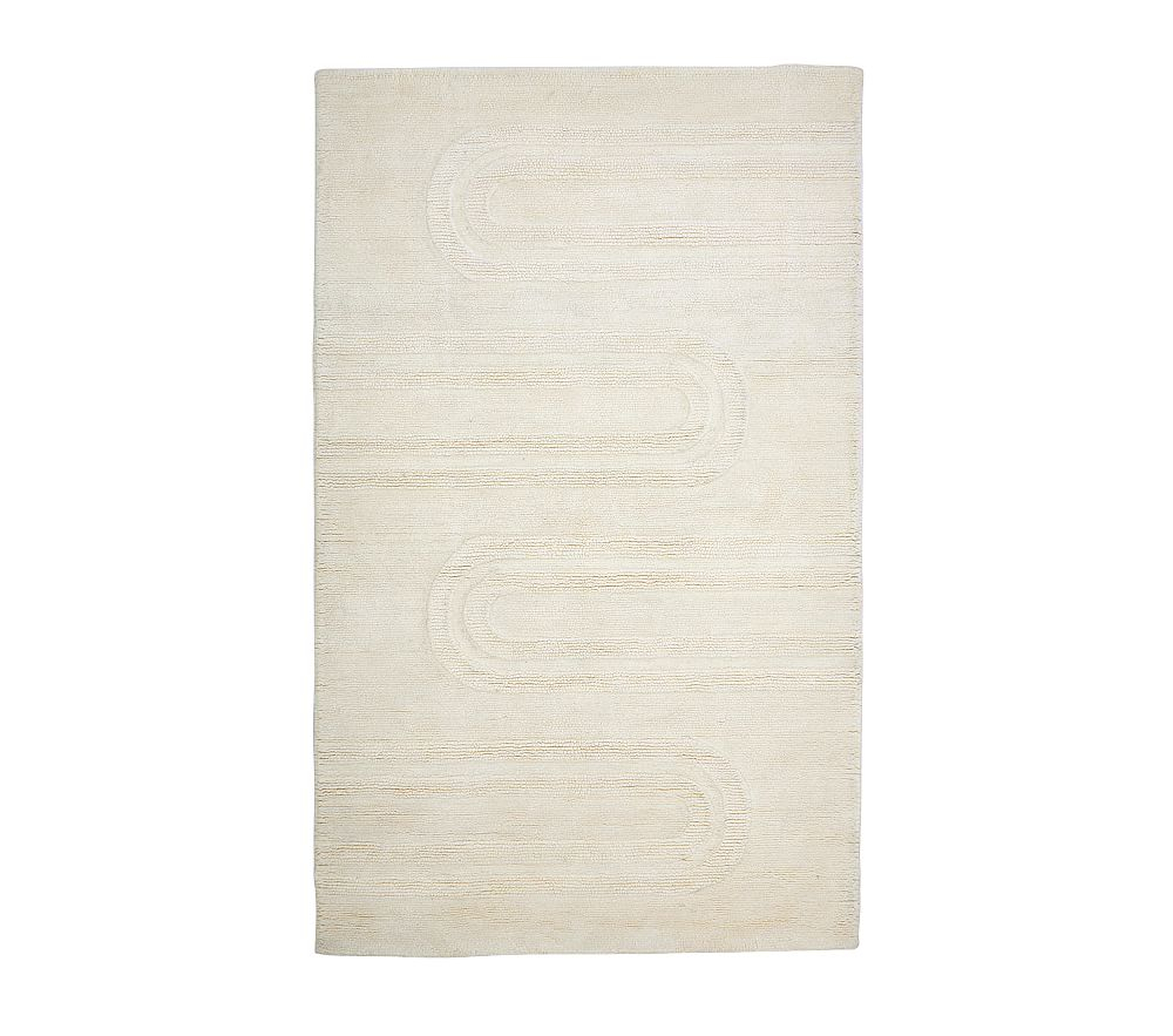 Carved Arches Natural Wool Rug, 7x10 Ft, Natural - Pottery Barn Kids