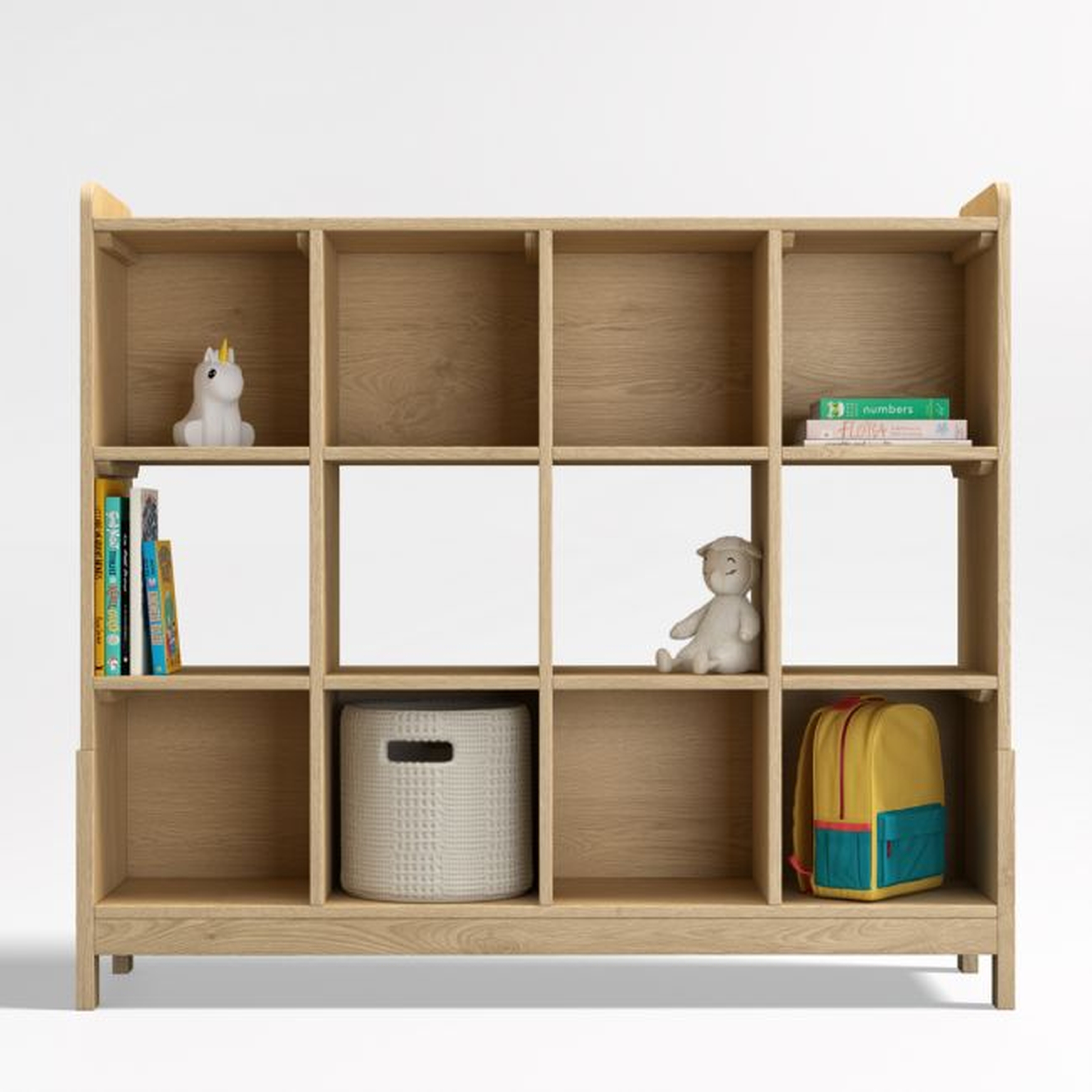 Rue Natural Wood 12-Cube Bookcase - Crate & Kids