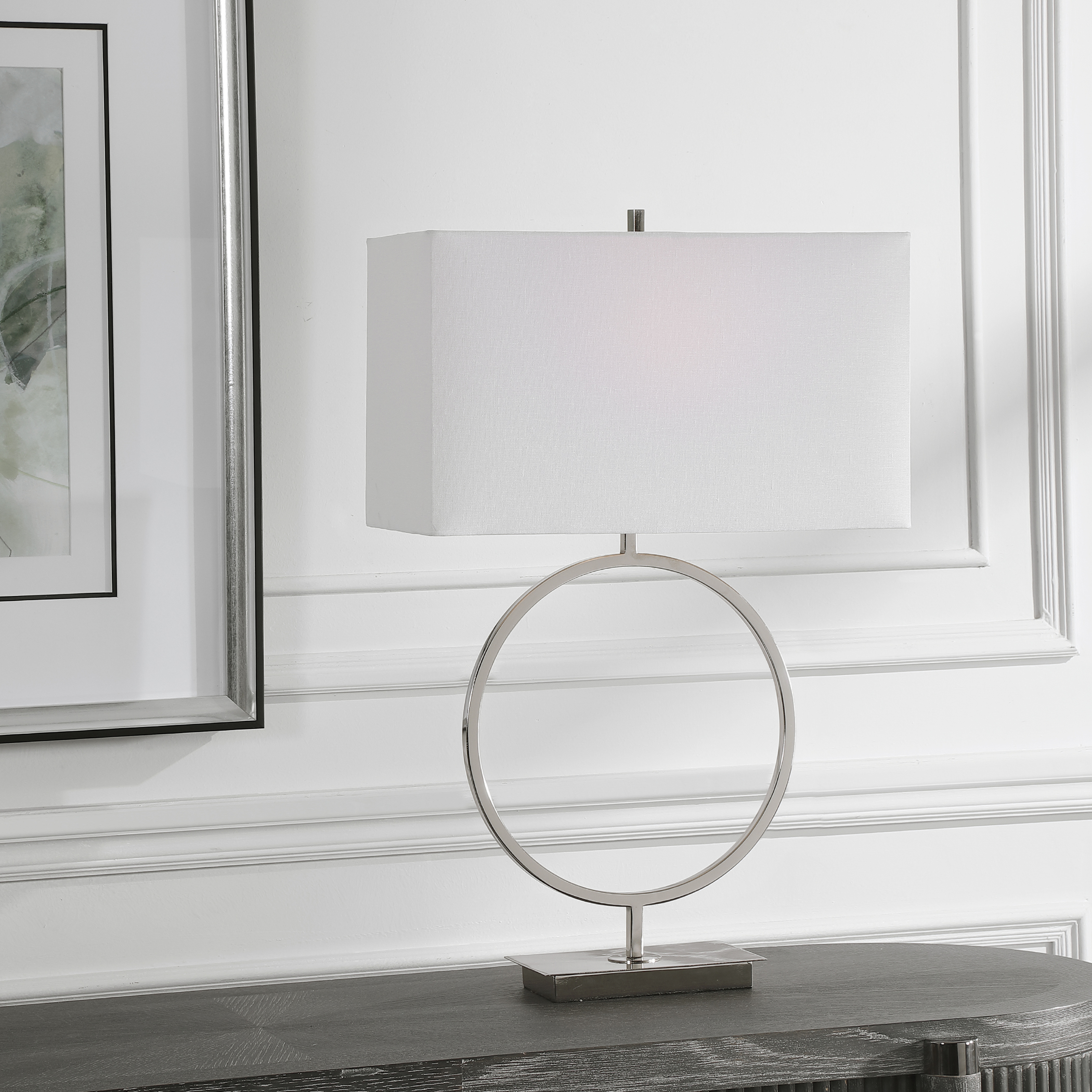 TABLE LAMP, 29H,   Shade 11H X 18W X 9D (in) - Hudsonhill Foundry