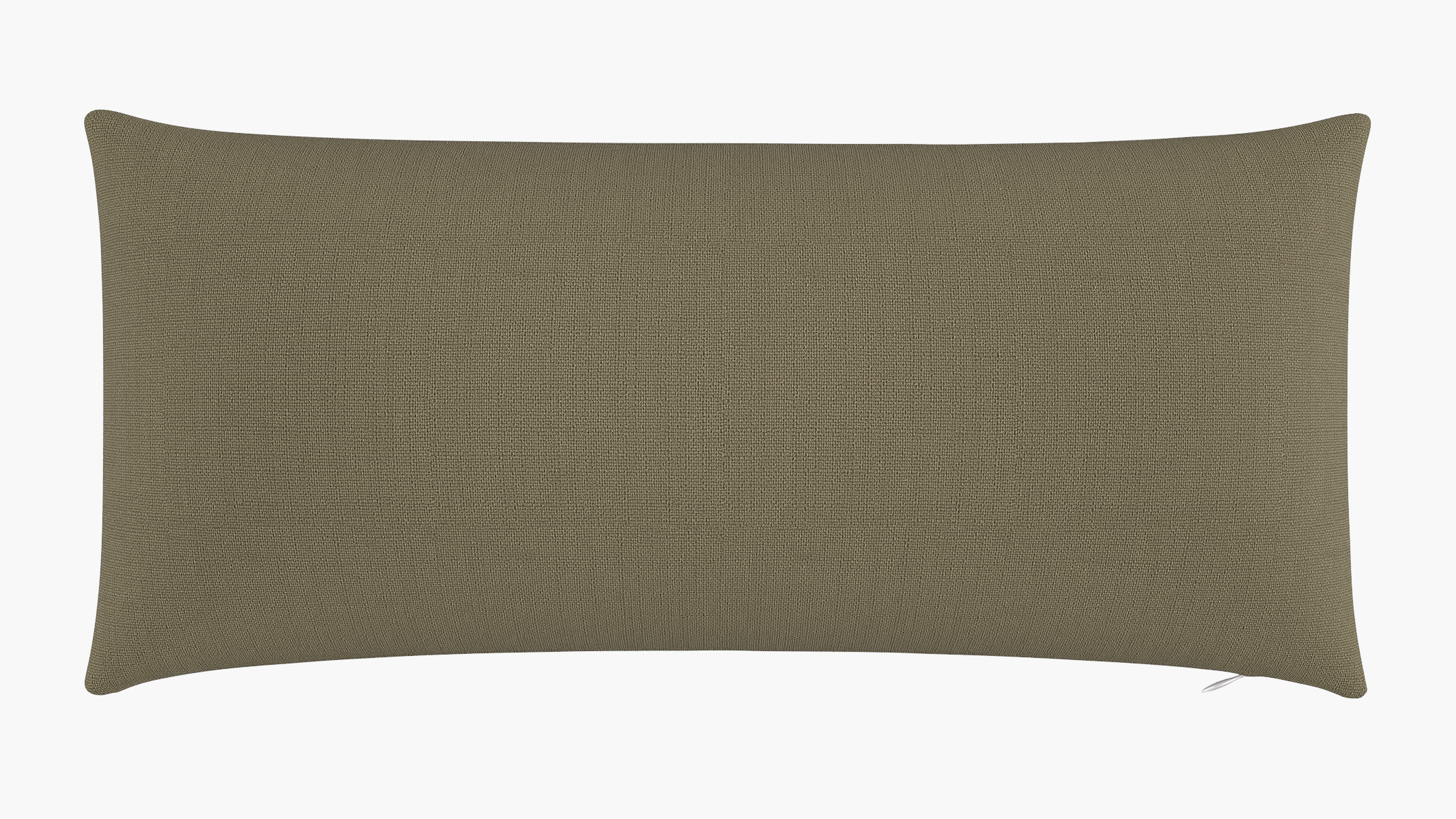 Throw Pillow 14" x 30", Olive Everyday Linen, 14" x 30" - The Inside