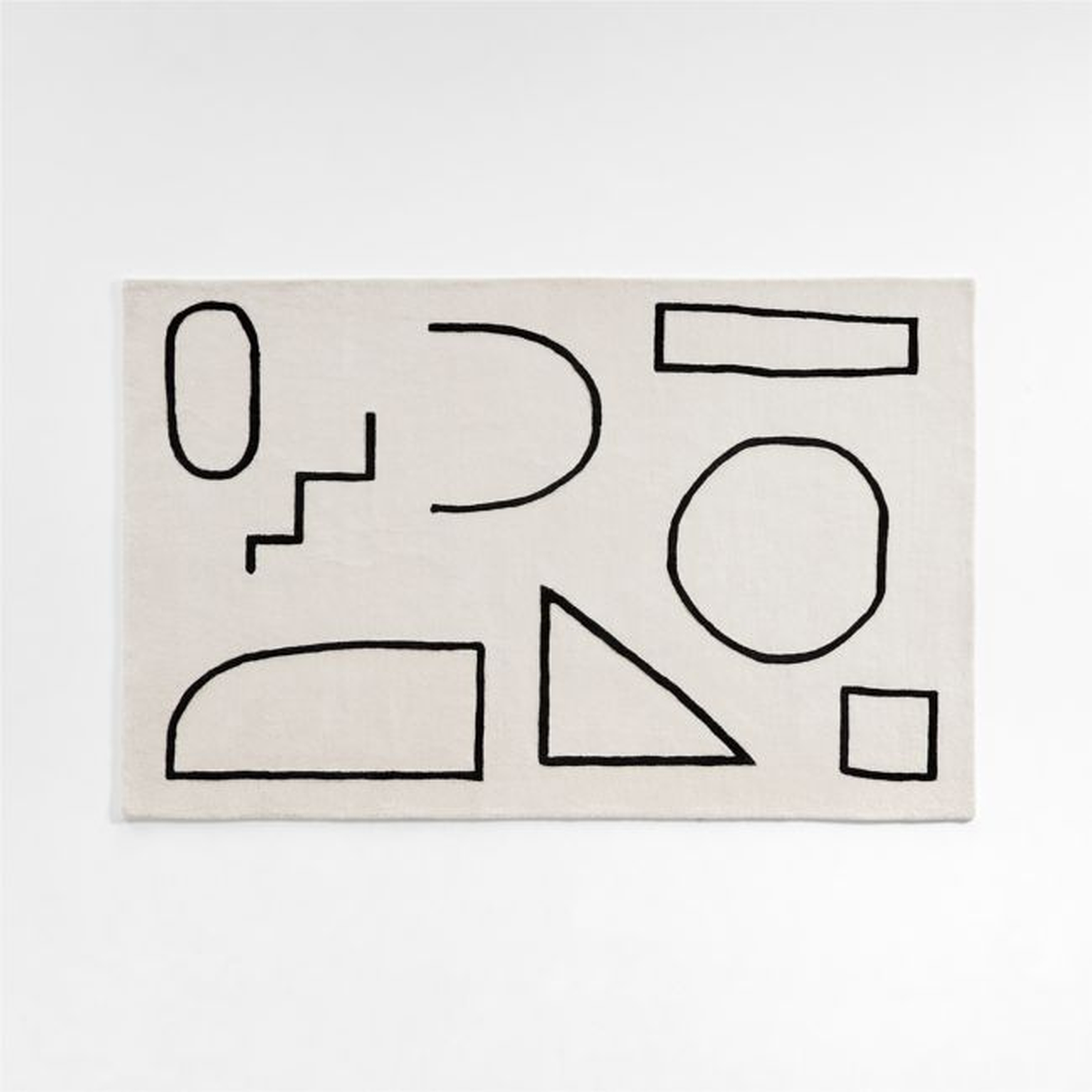 Linear Shapes Beige Rug 8x10 - Crate & Kids