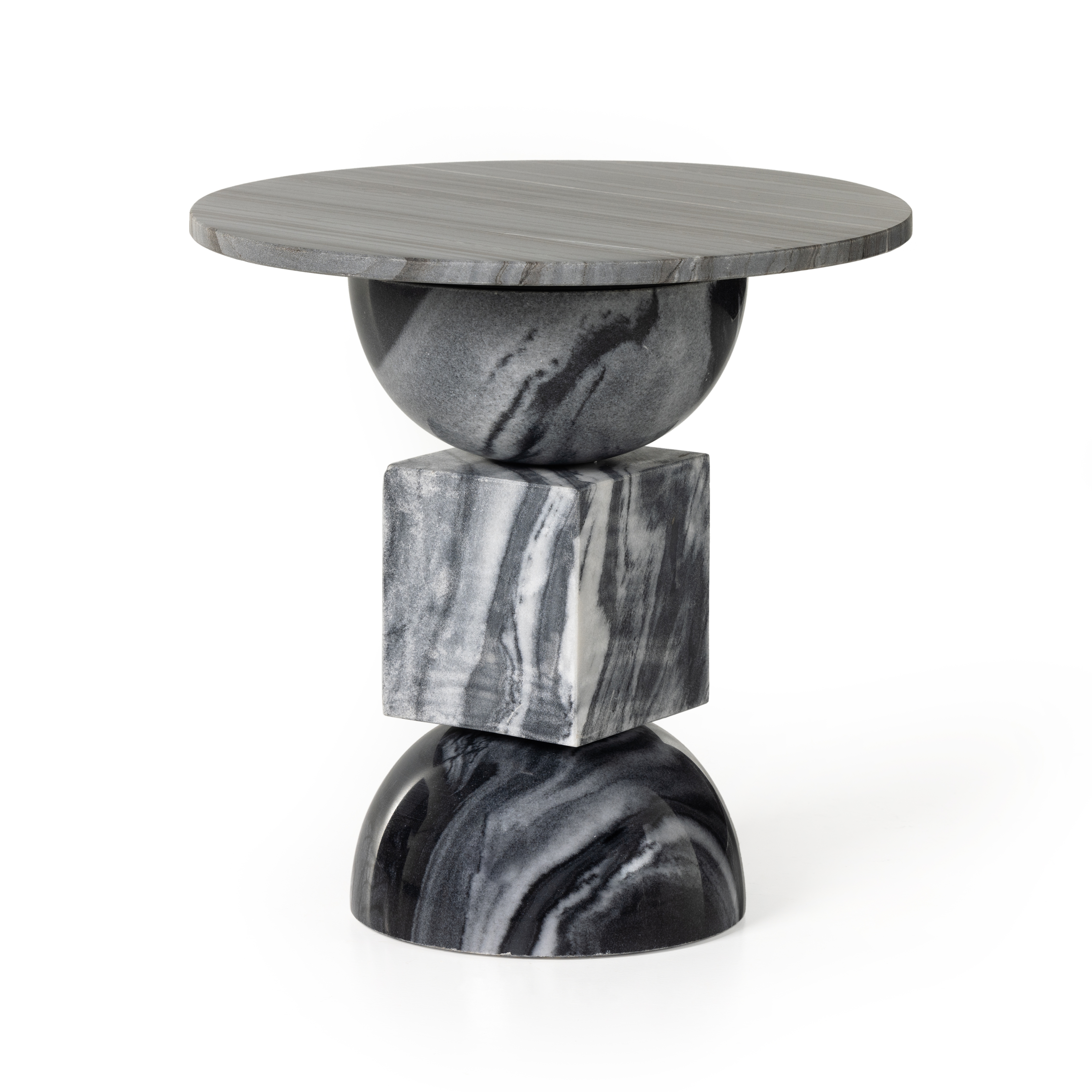 Neda End Table - Ebony Marble - Four Hands
