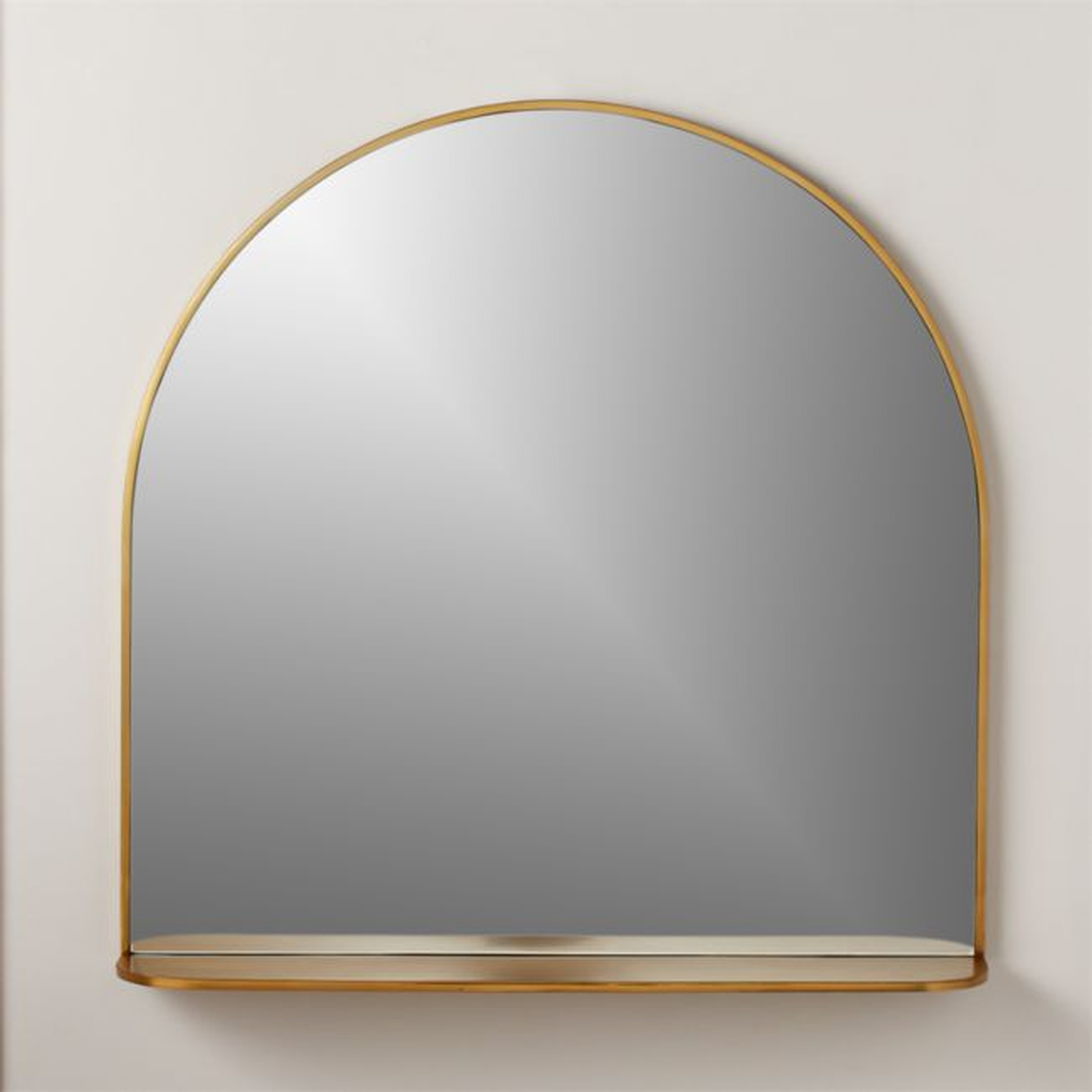 Brass Arched Mirror with Shelf - CB2