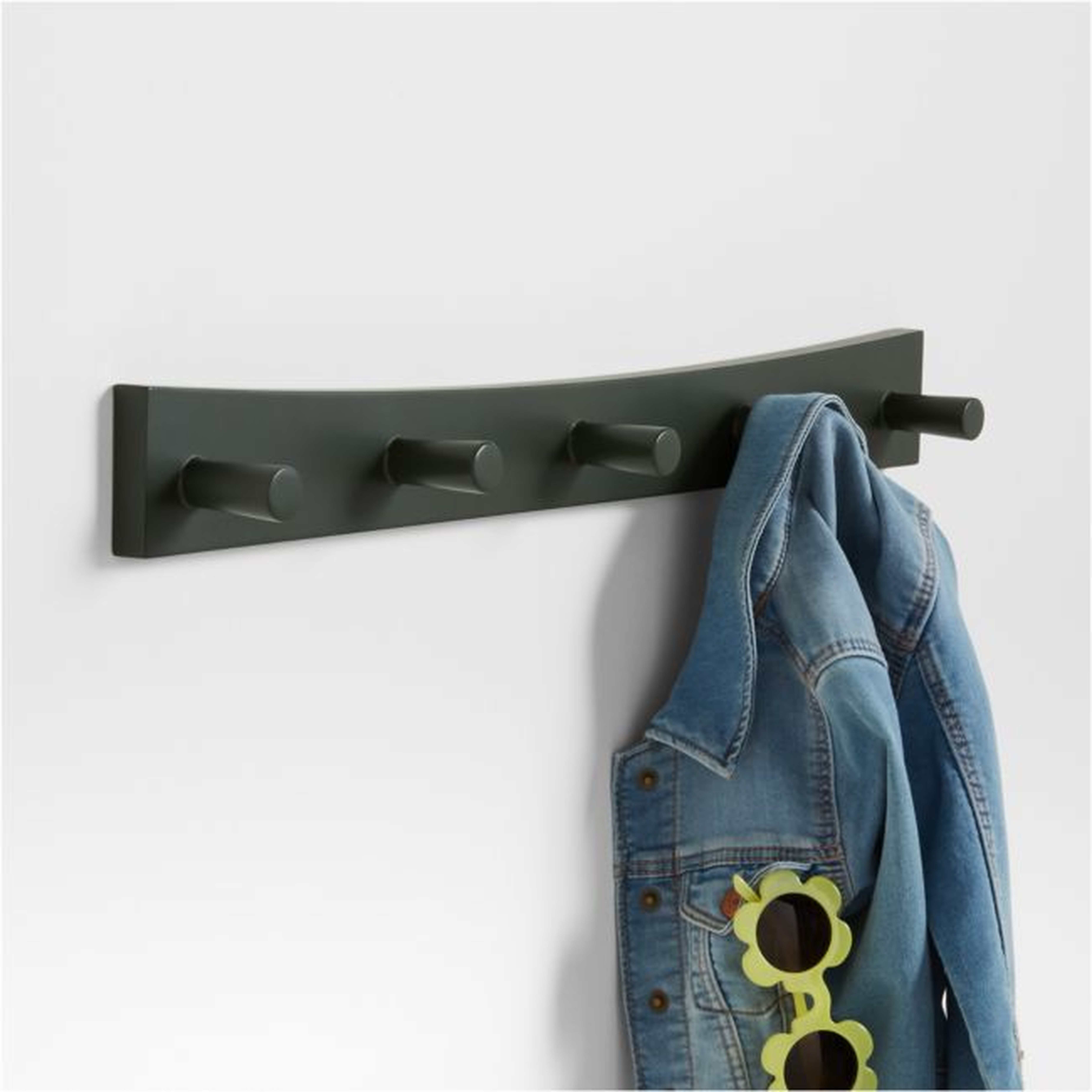 Hampshire Olive Green Wood Kids Wall Hooks - Crate & Kids