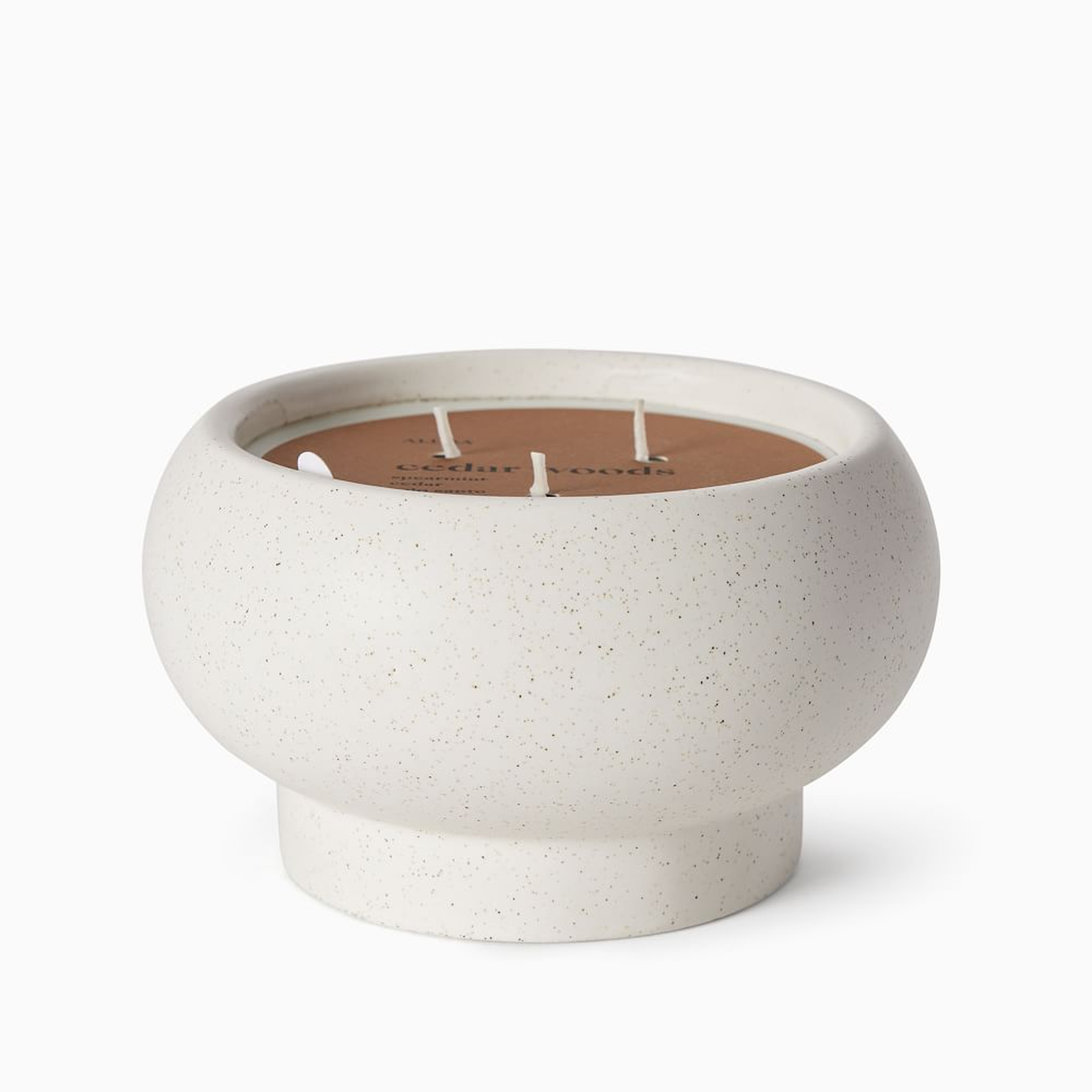 Alura Collection, Filled Candle 3 Wick, Ceramic, Cedar Woods - West Elm