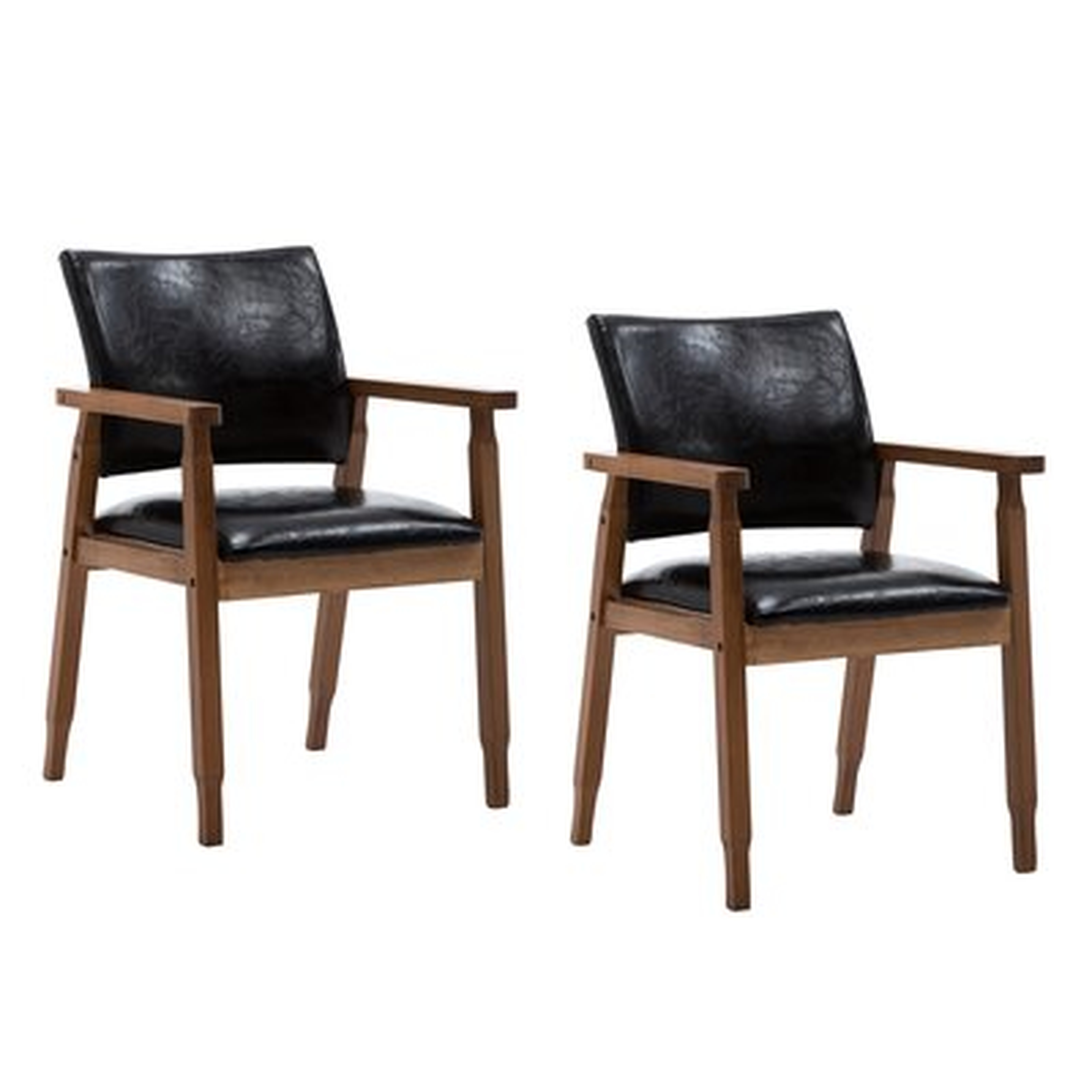 Upham Upholstered Arm Chair in Black (Set of 2) - Wayfair