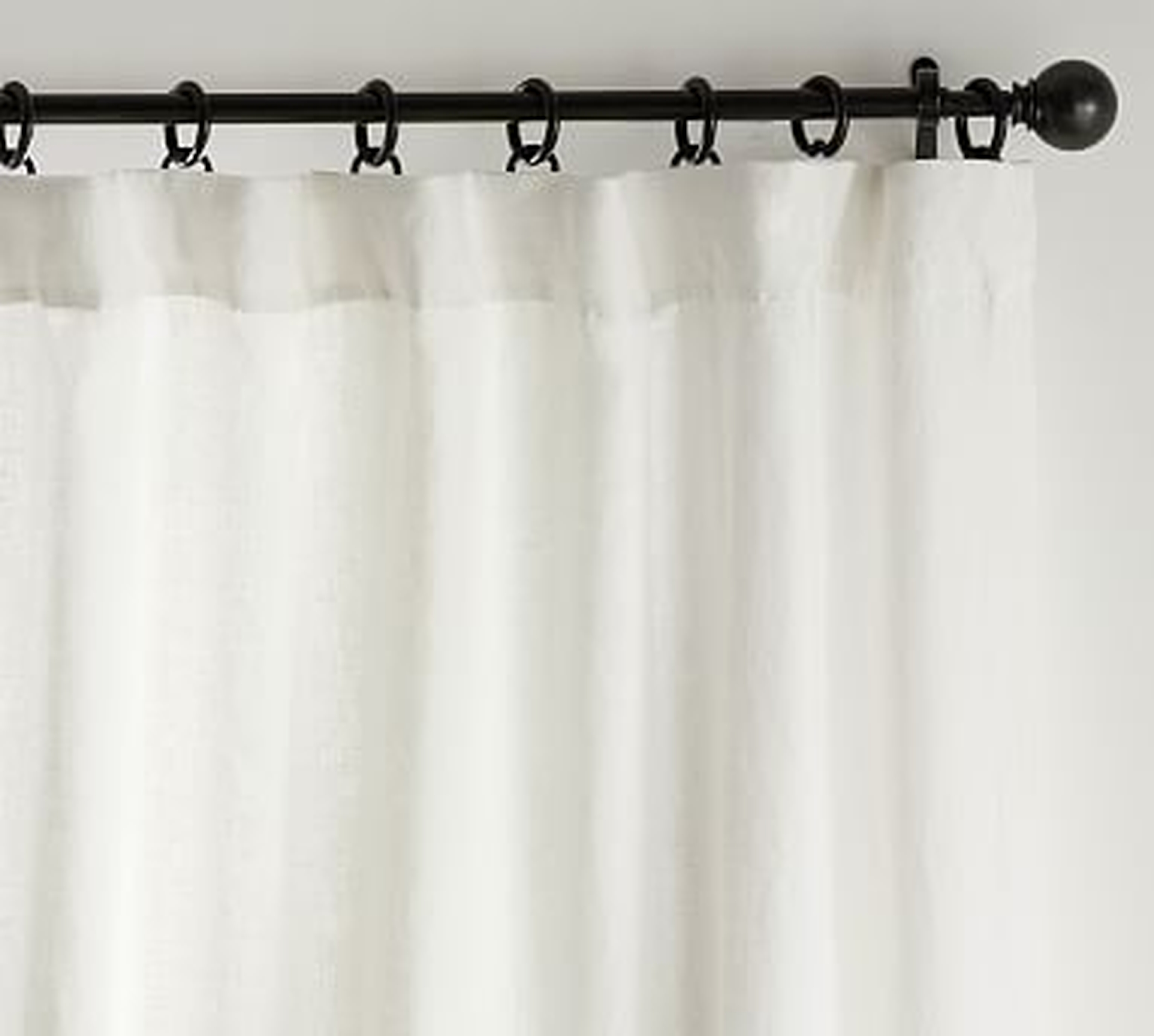 Belgian Linen Curtain, White, 100 x 108" - Pottery Barn