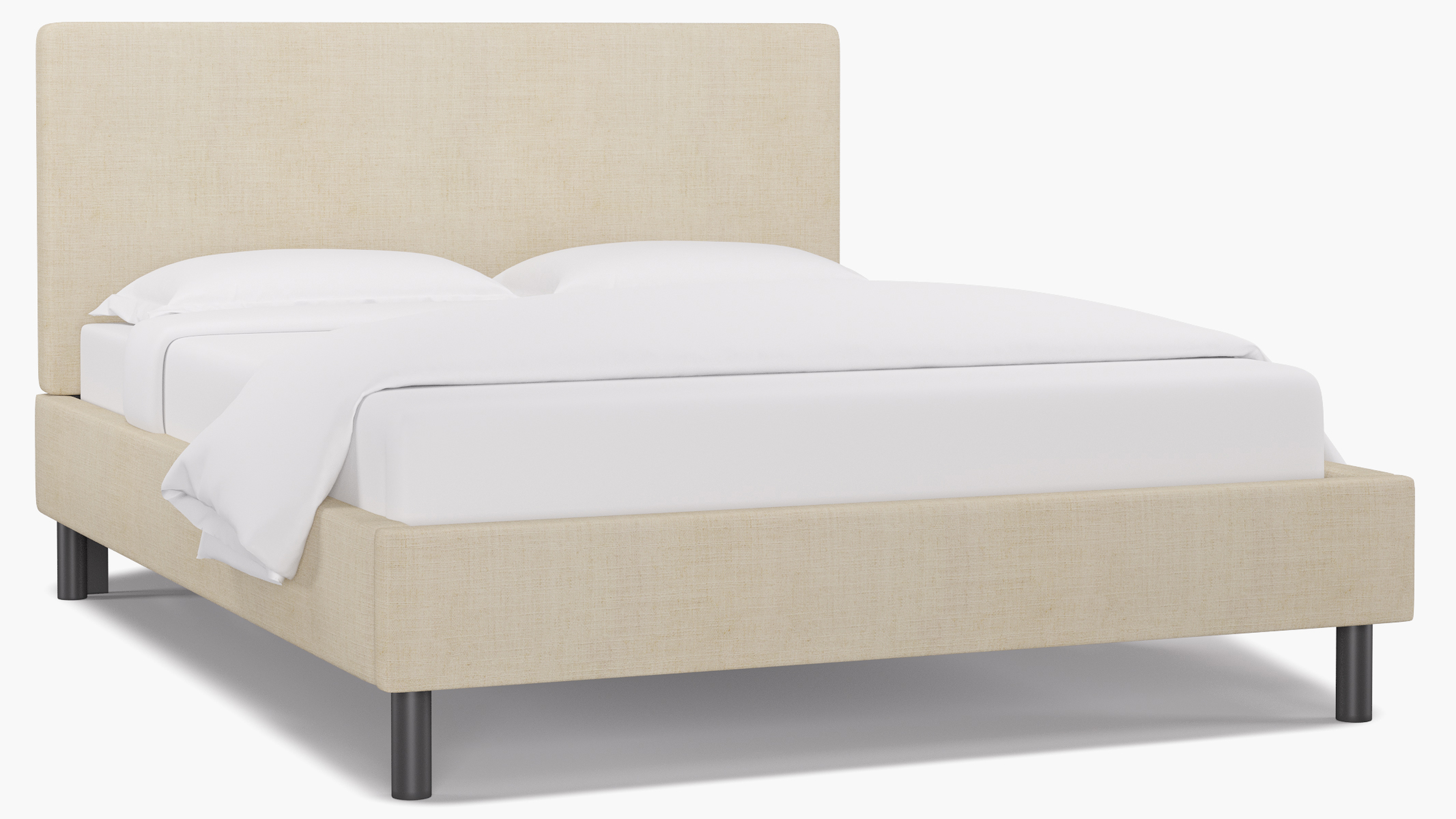 Tailored Platform Bed, Talc Everyday Linen, Queen - The Inside