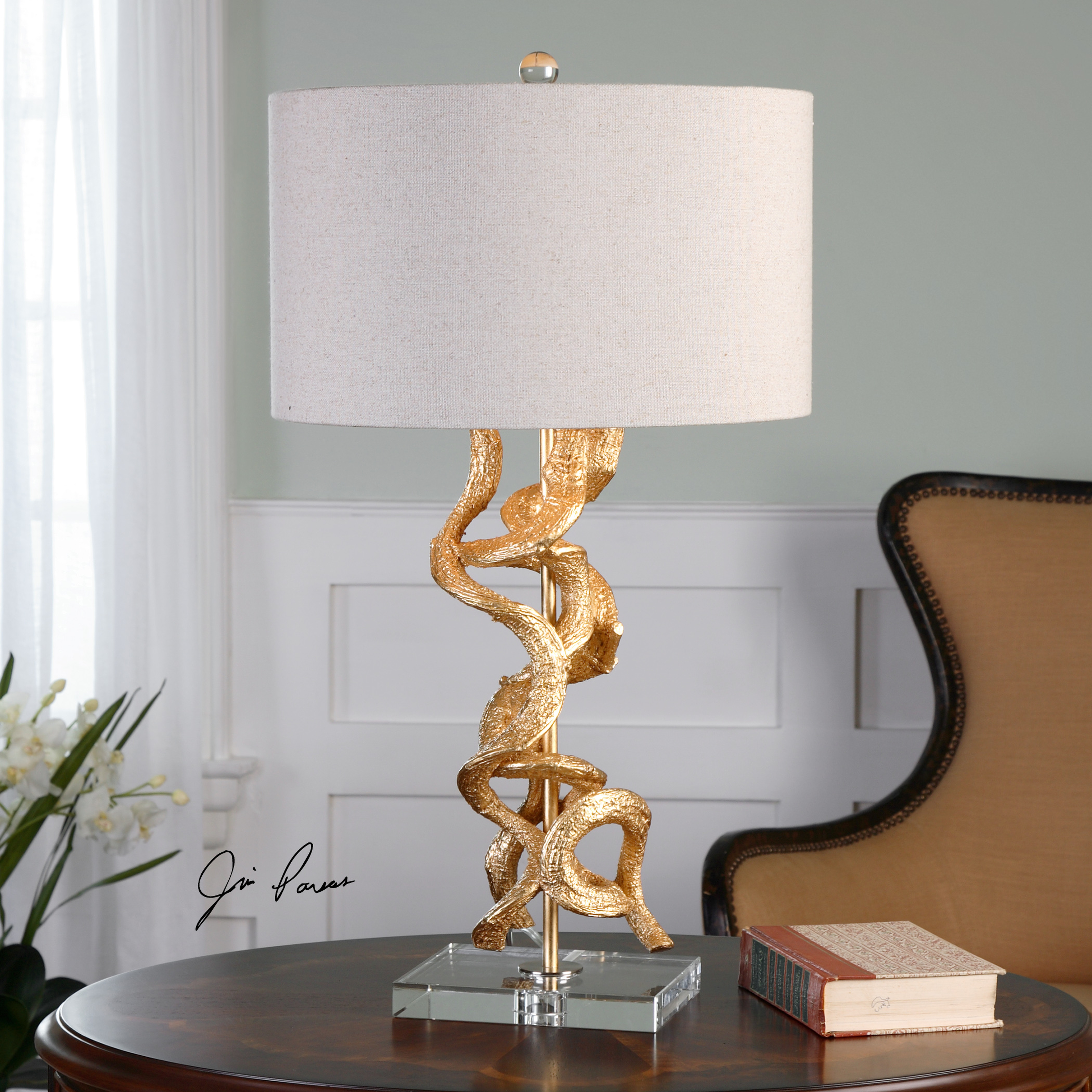 Twisted Vines Gold Table Lamp - Hudsonhill Foundry