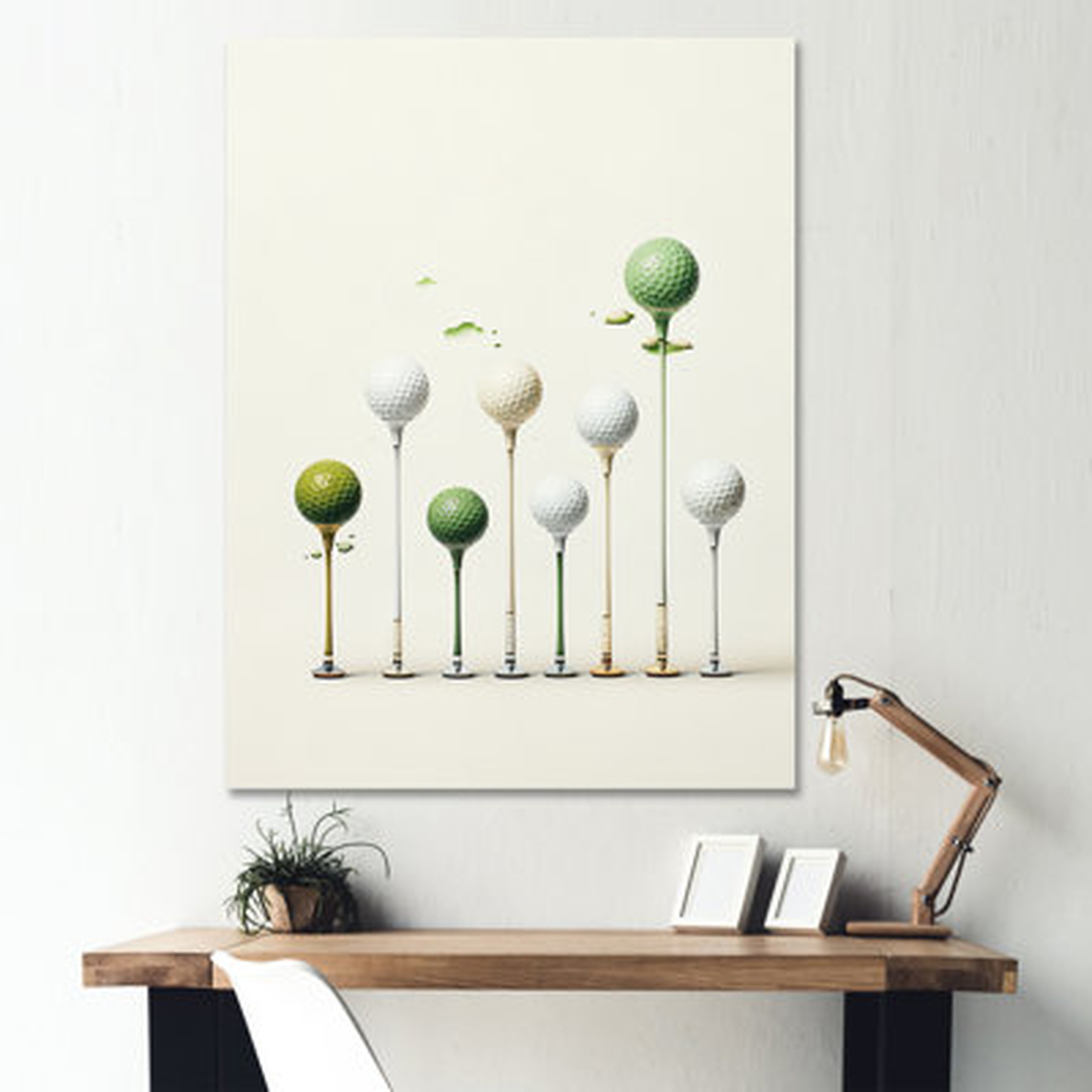 Caidy Minimalism Golf Tees V On Canvas Print - Wayfair