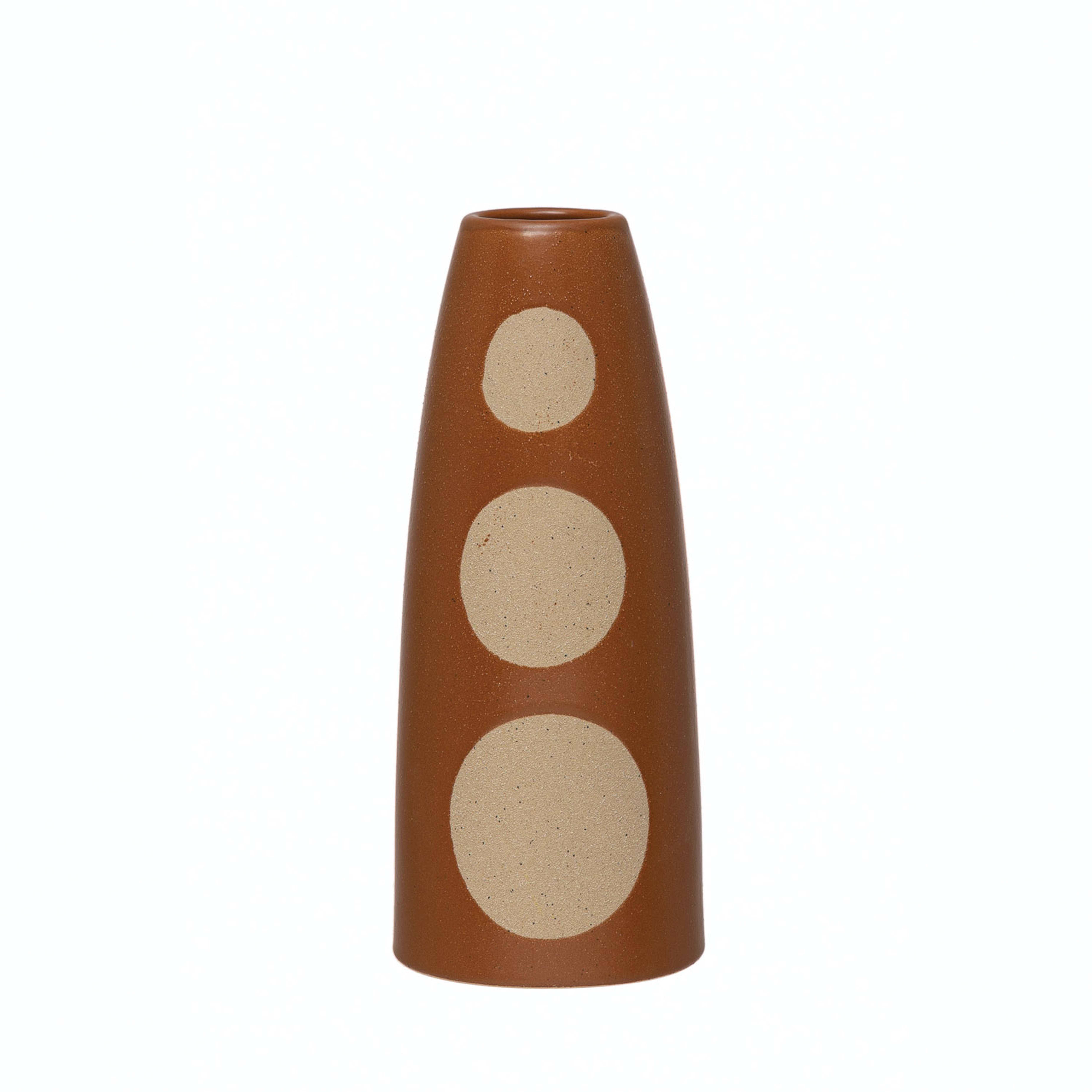 Stoneware Vase with Circle Design - Creative Co-Op