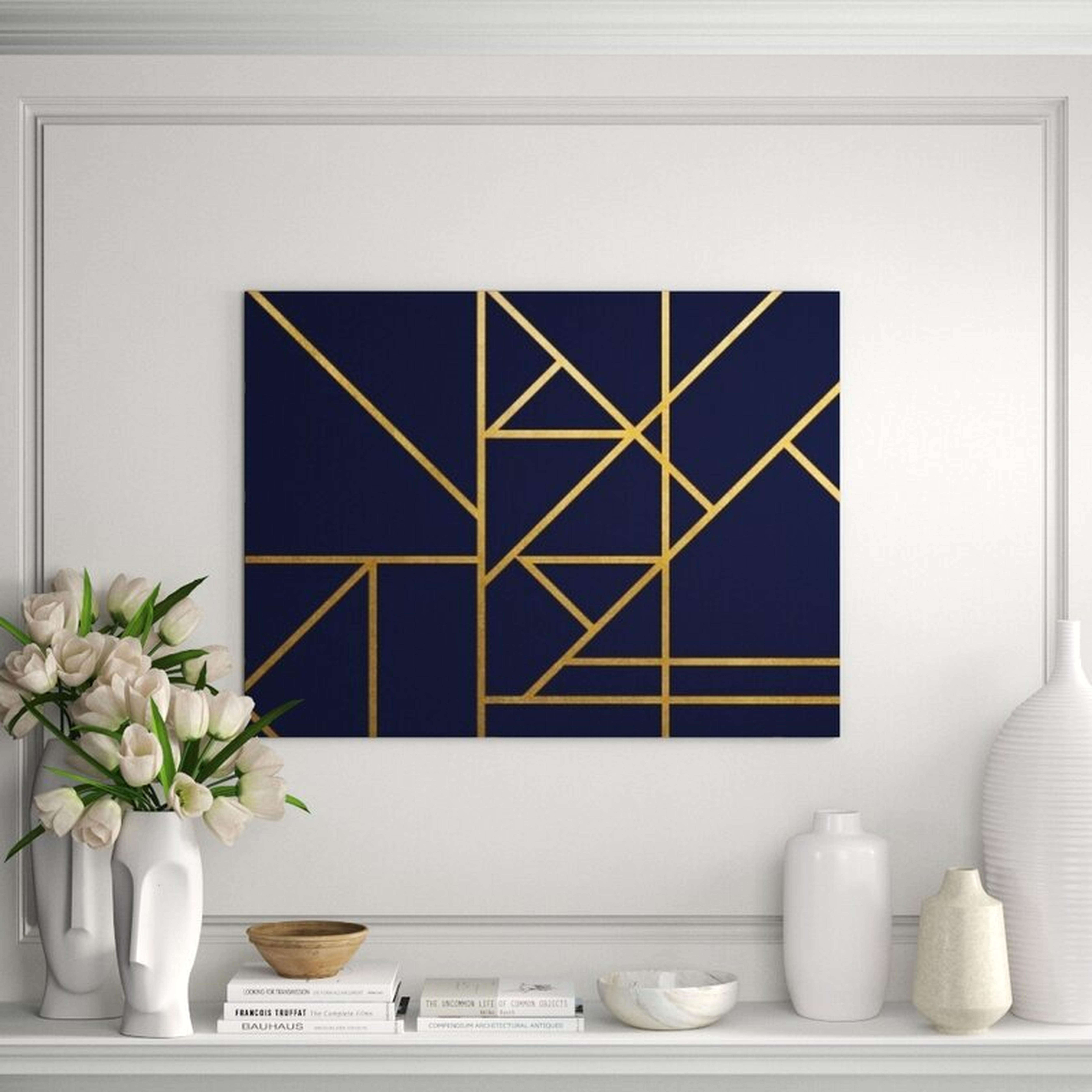 Chelsea Art Studio Gold Navy and Lines IV by Guseul Park - Graphic Art - Perigold