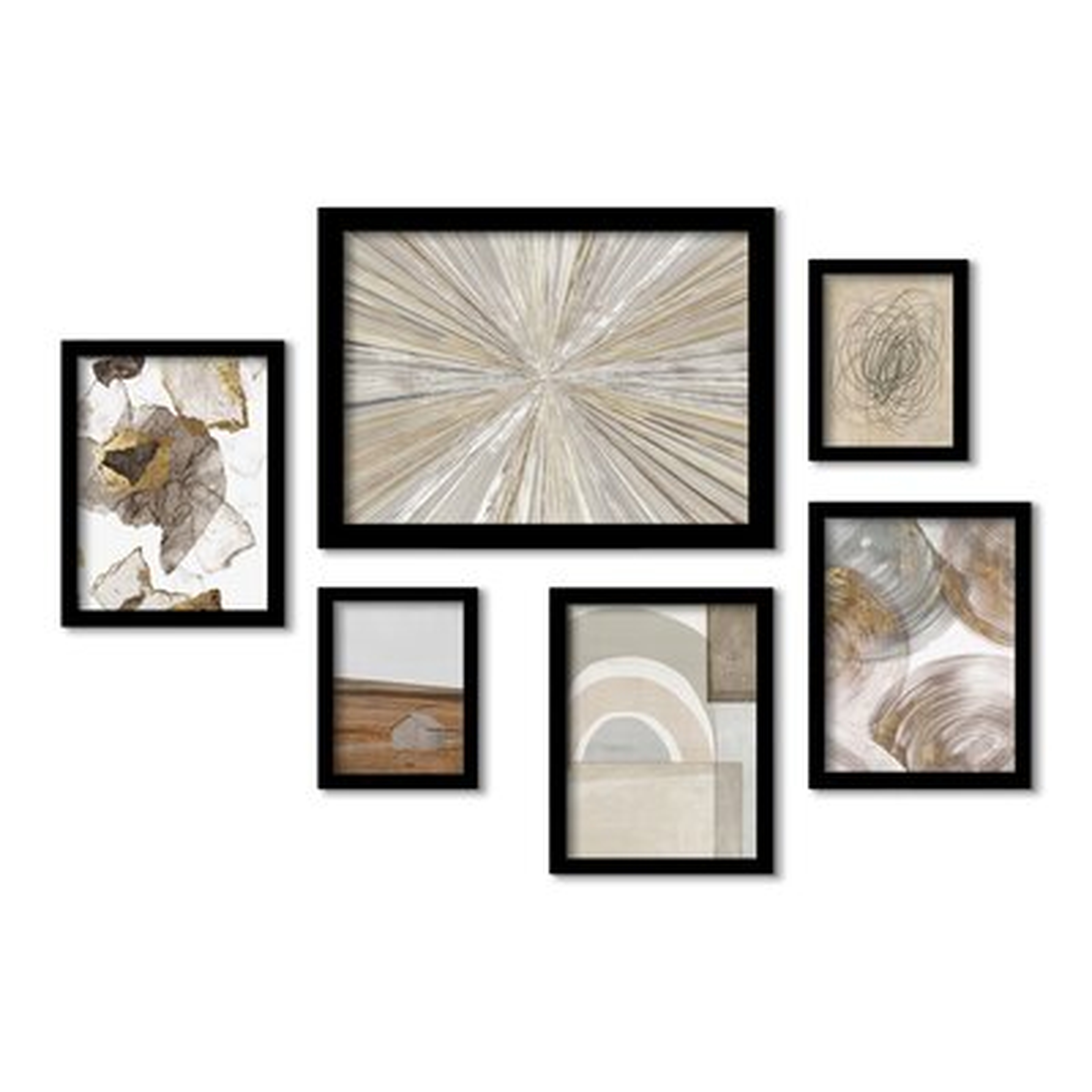 Abstract Shimmering Light Color Blocks - 6 Piece Picture Frame Print Set on Paper - Wayfair