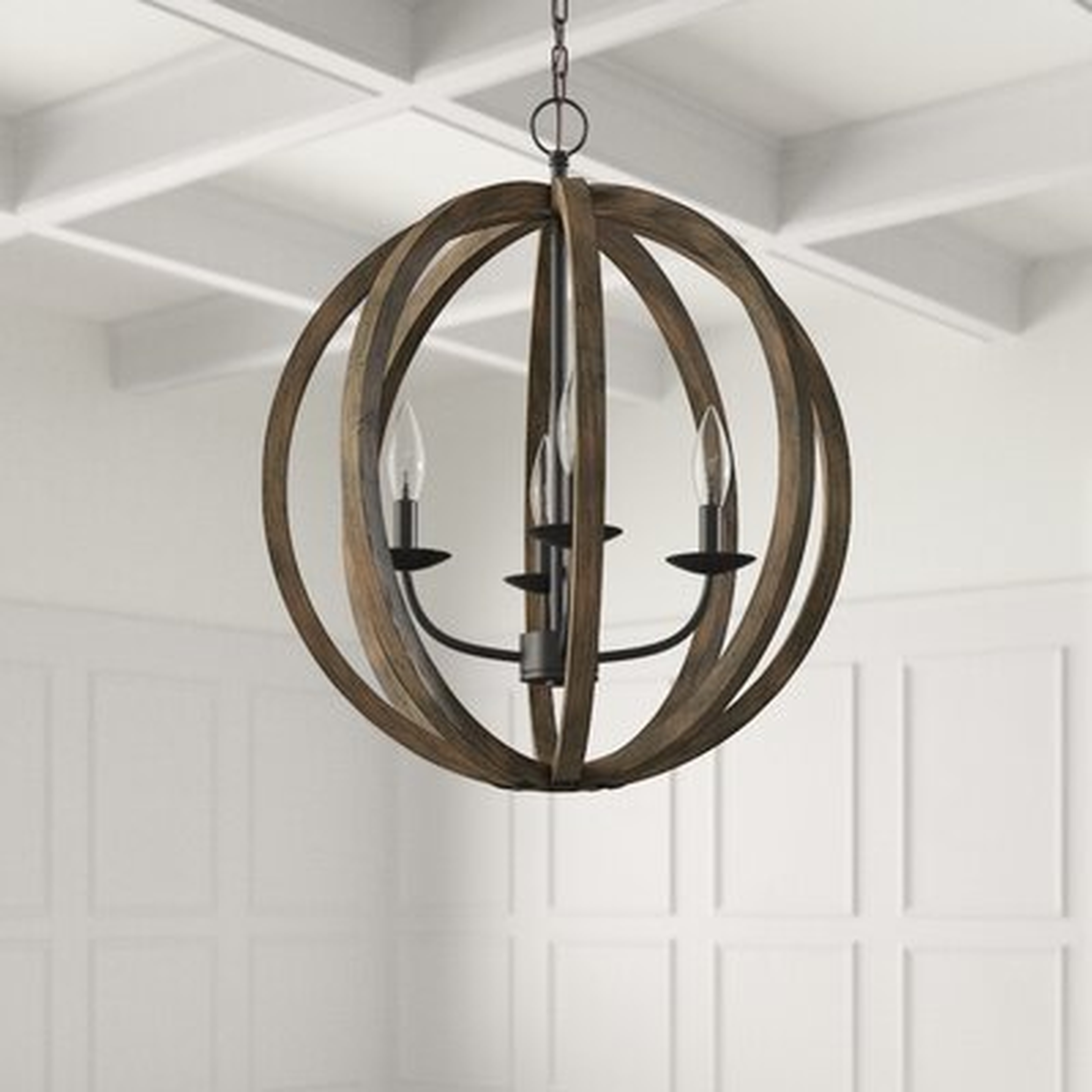 Ricciardo 4 - Light Candle Style Globe Chandelier with Wrought Iron Accents - Wayfair