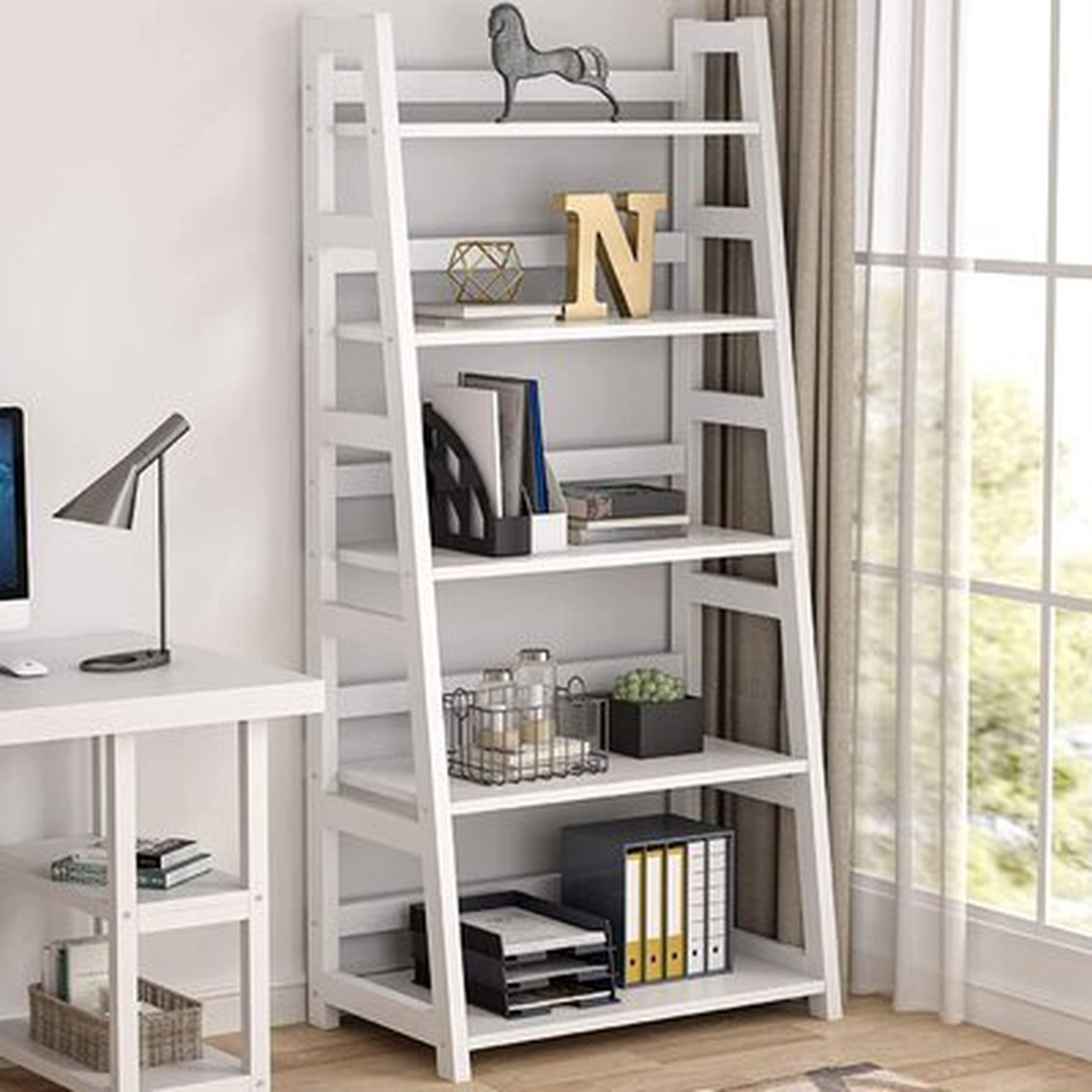 5 Layers Of Modern Bookcase, 5 Layers Of Ladder Bookcase, Shelf Storage Rack - Wayfair