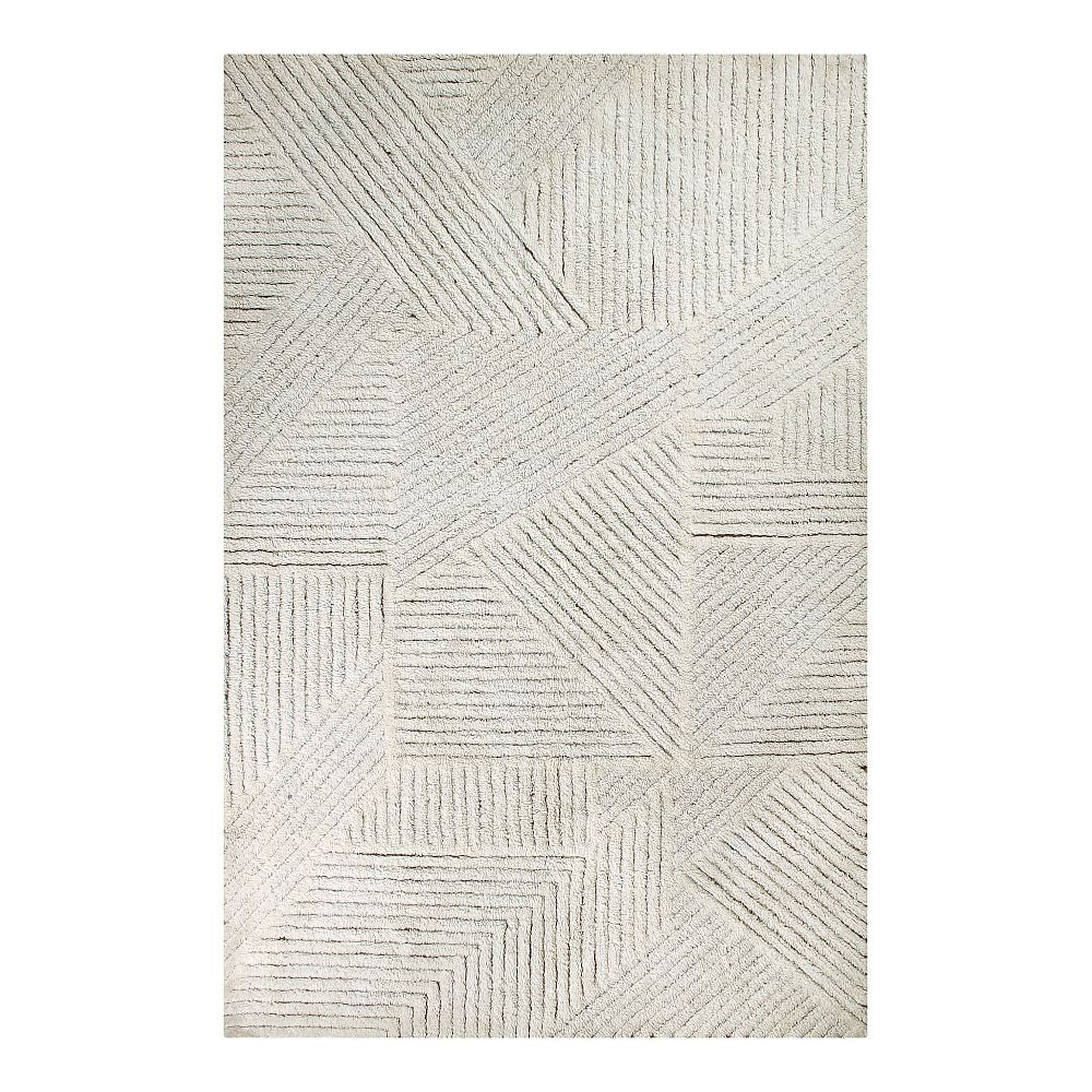 Maverick Geometric Washable Wool Rug, Almond, 5.5'x8' - Pottery Barn Teen