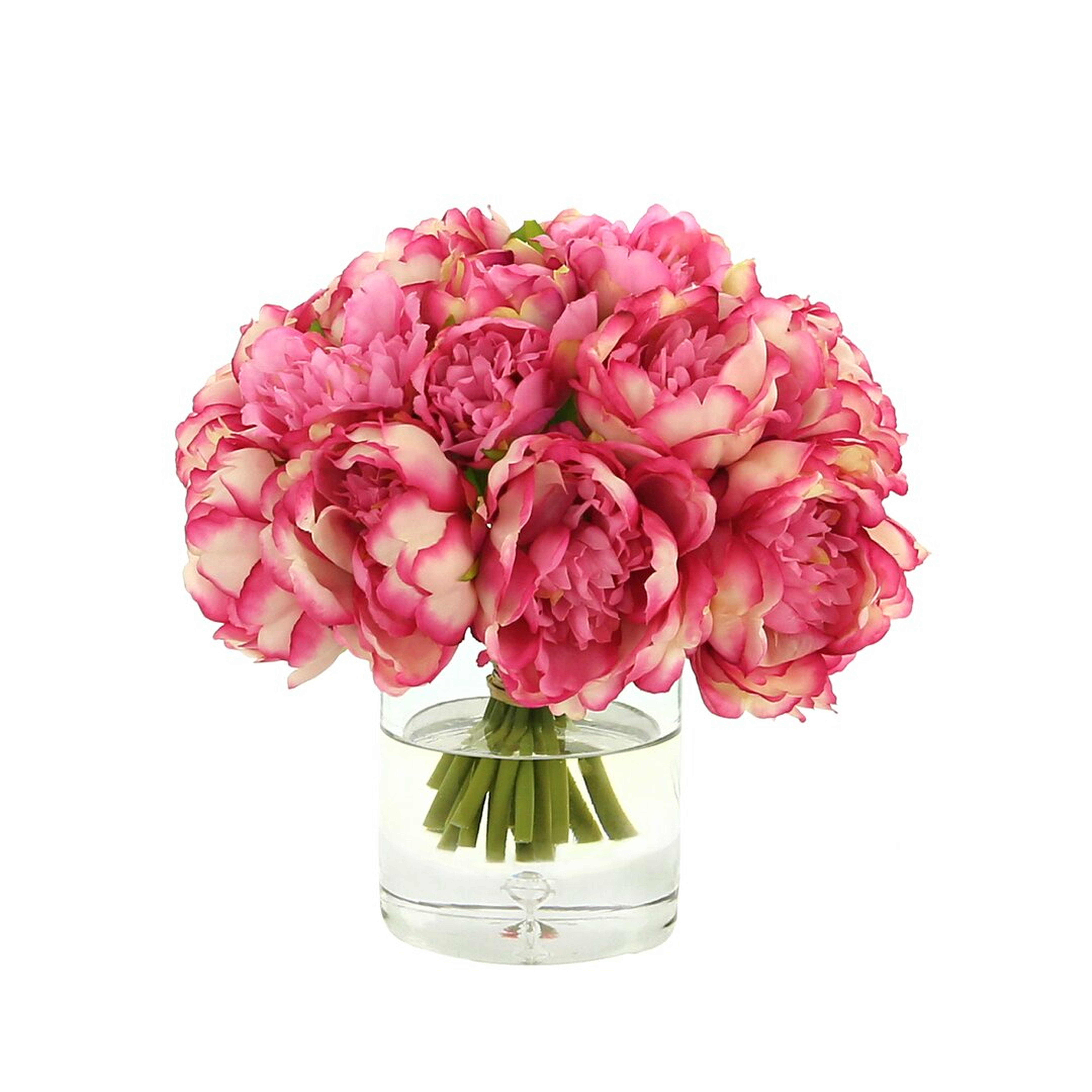 "Creative Displays, Inc. Peonies Floral Arrangement in Vase" - Perigold
