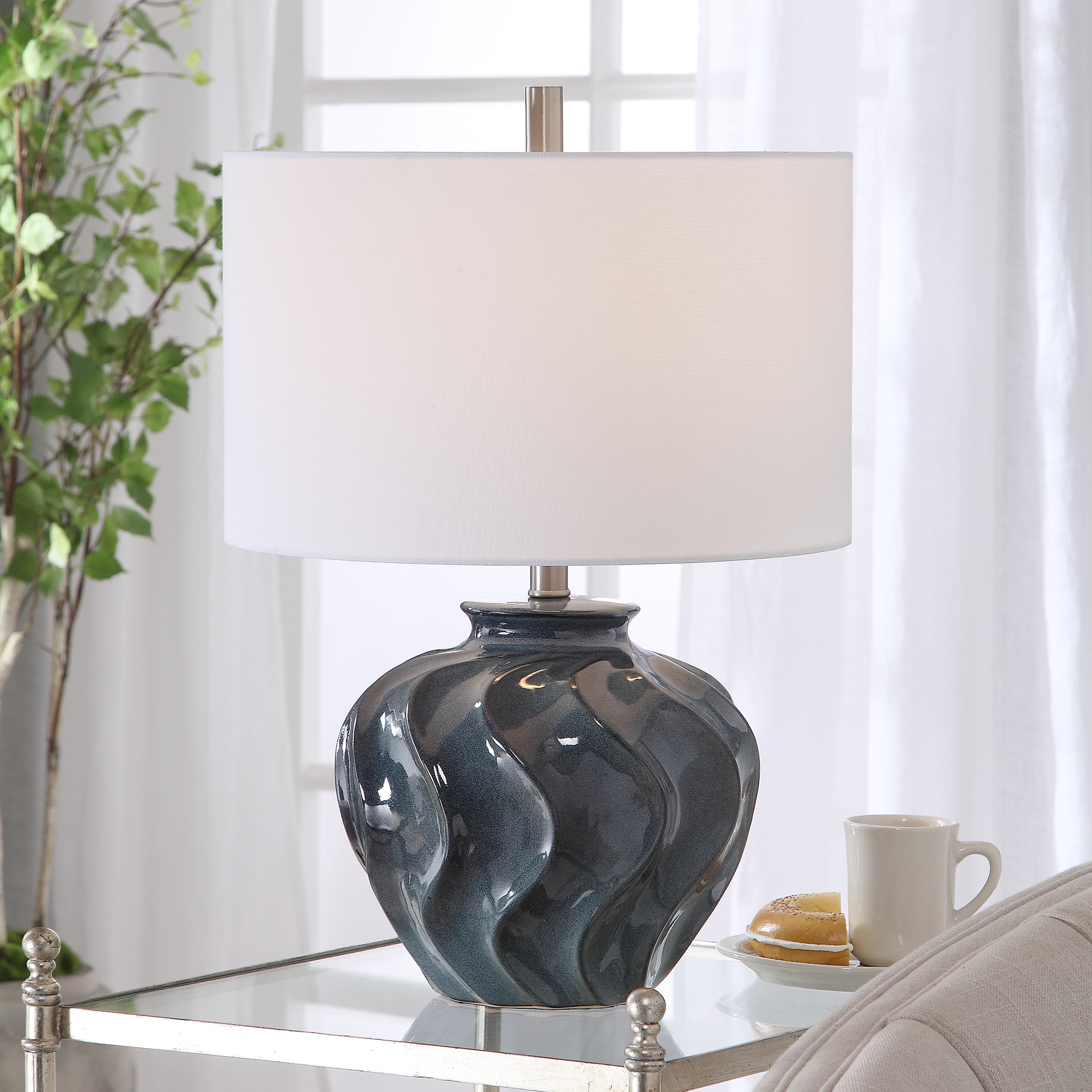 Aquilina Aged Blue Table Lamp - Hudsonhill Foundry