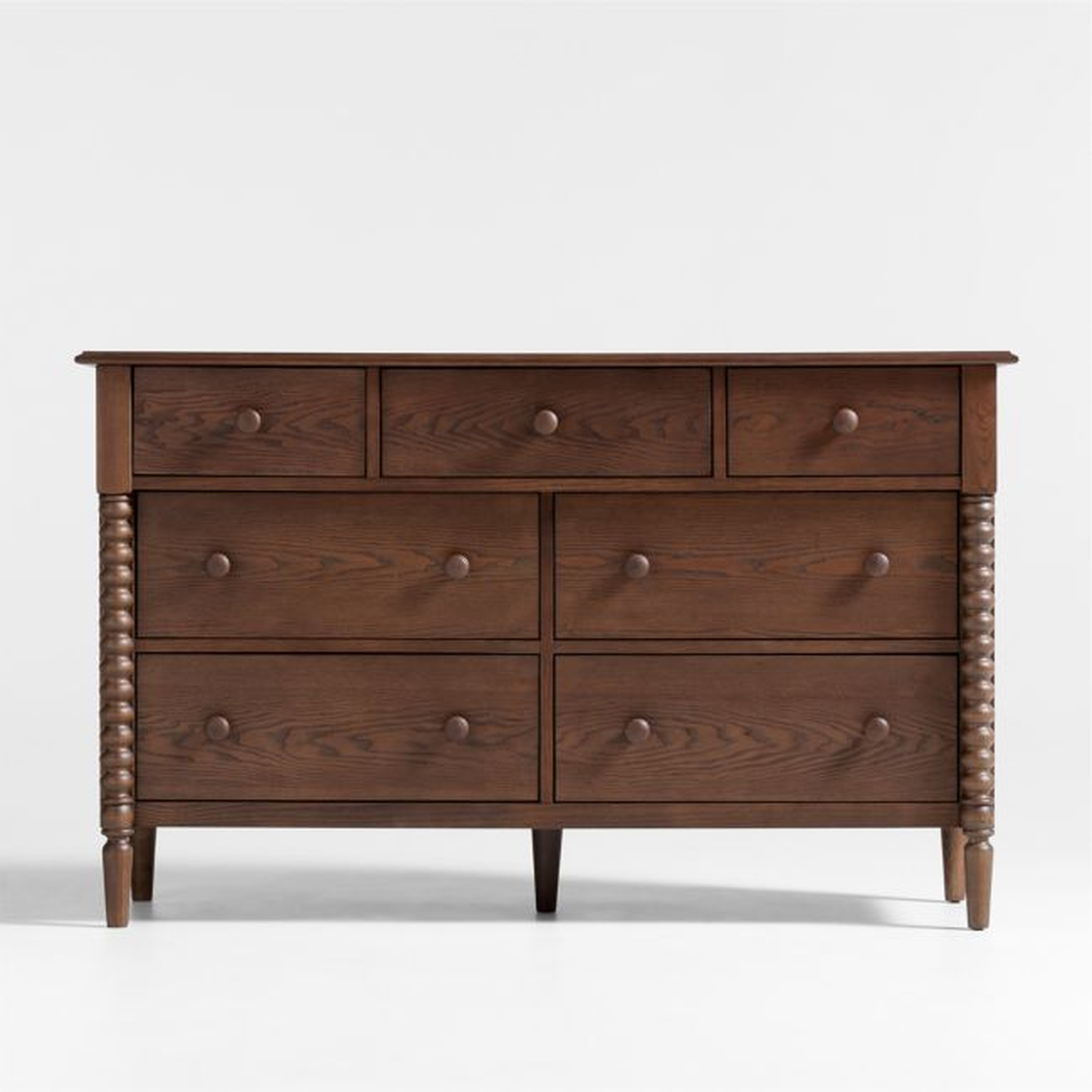 Jenny Lind Deep Brown Wood Wide 7-Drawer Kids Dresser - Crate & Kids