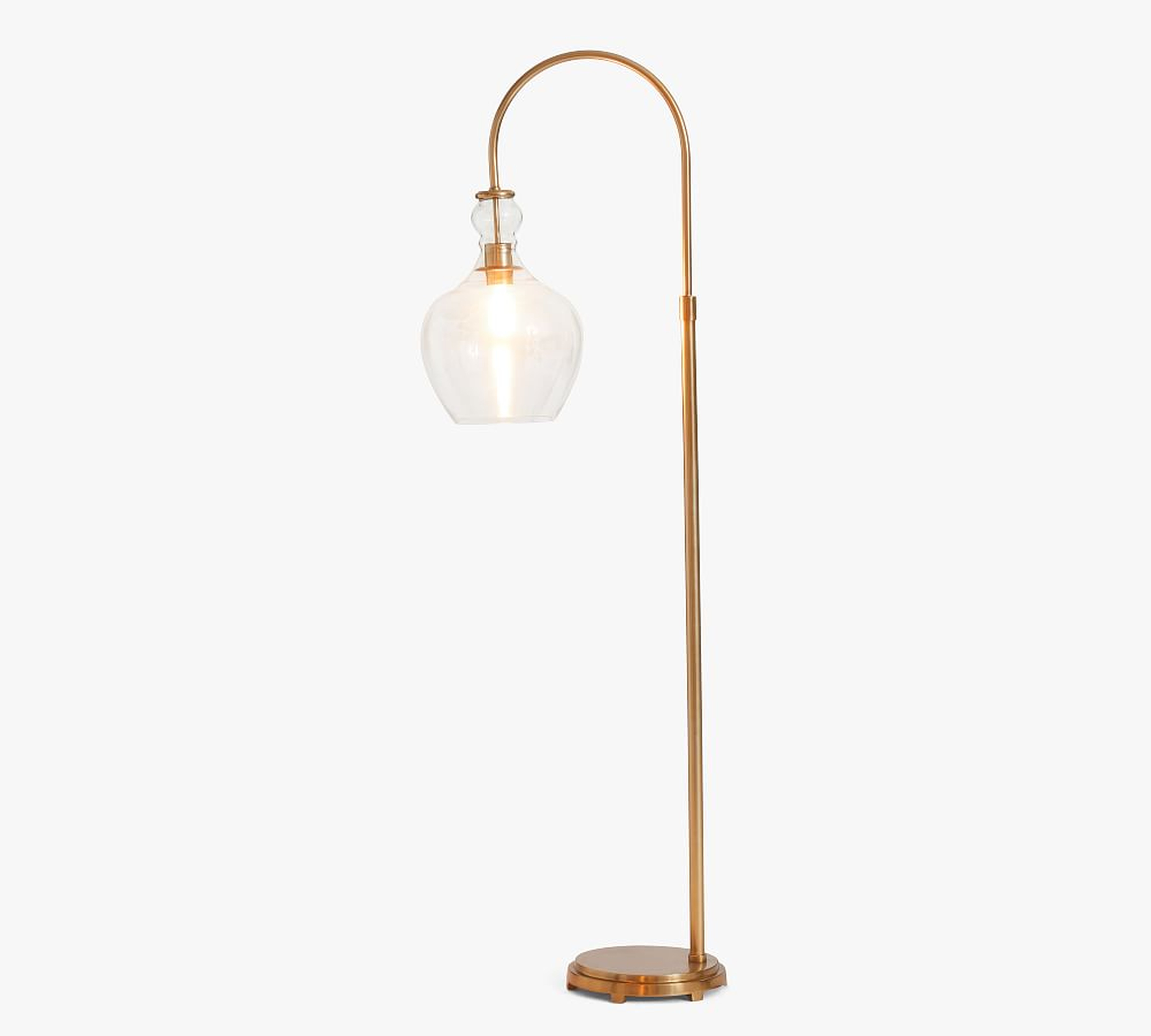 Flynn Recycled Glass Floor Lamp, Tumbled Brass - Pottery Barn