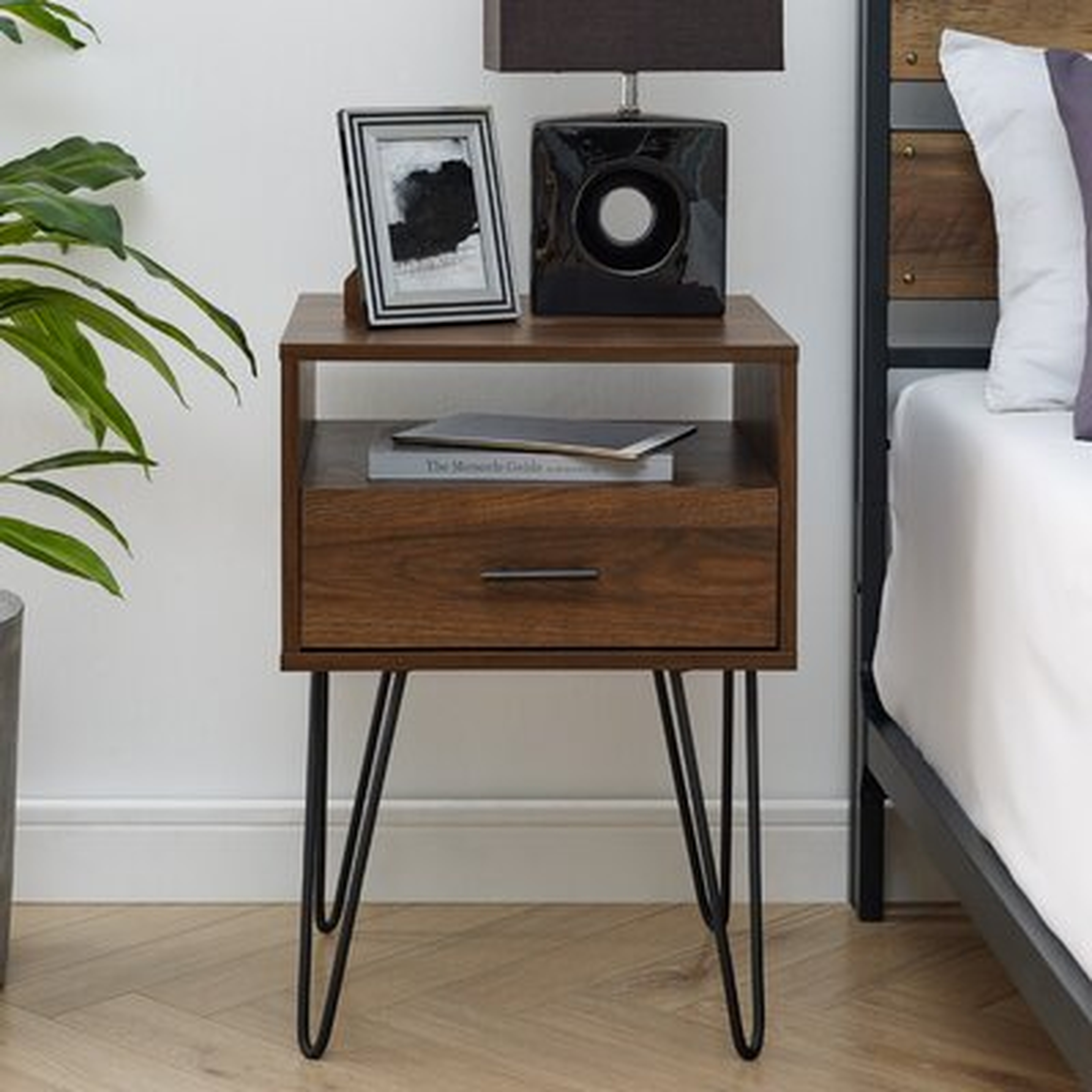 Kamille Single Hairpin Leg 1 Drawer Nightstand - Wayfair