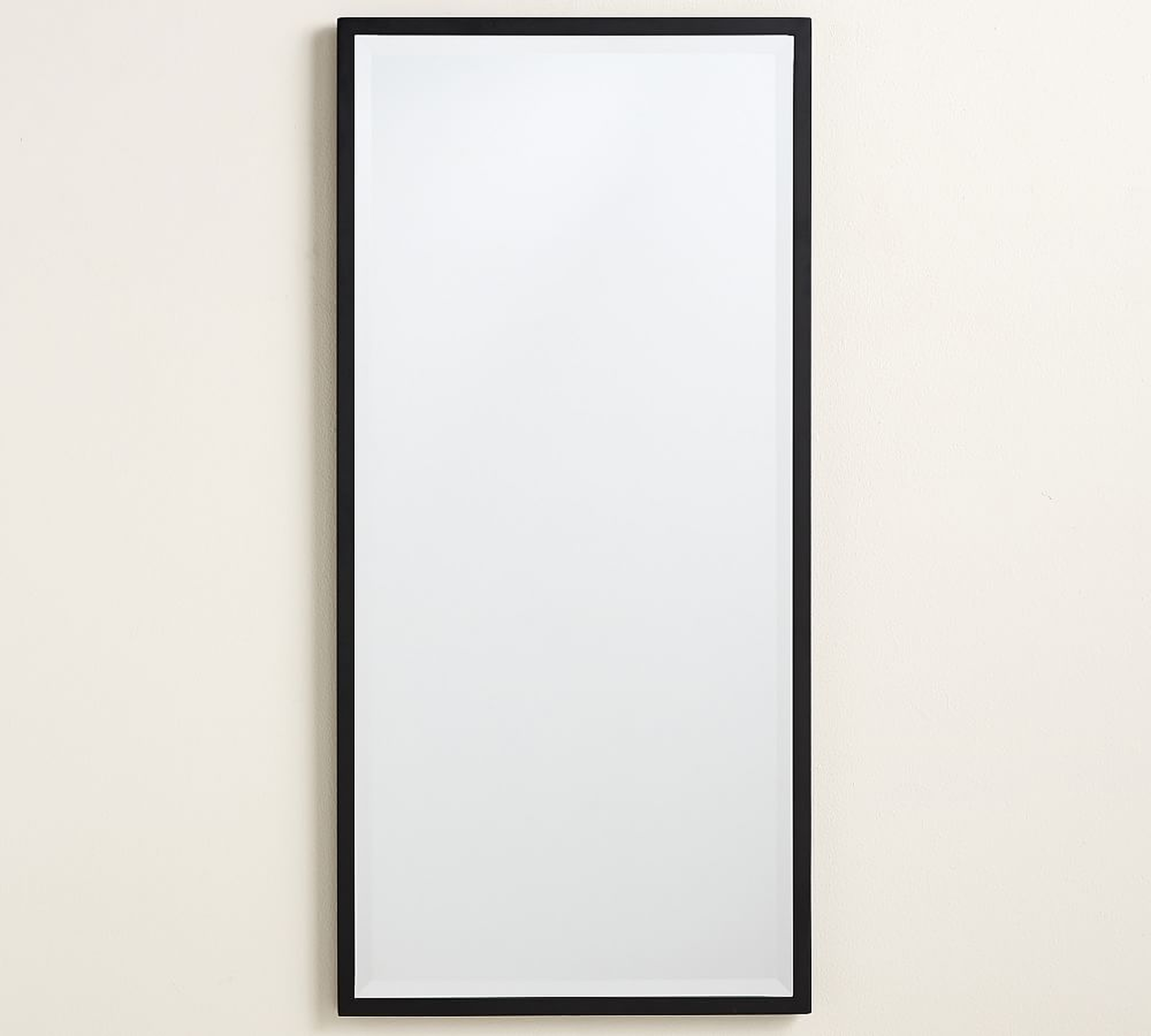 Matte Black Kensington Slim Rectangular Mirror, 20 x 42" - Pottery Barn